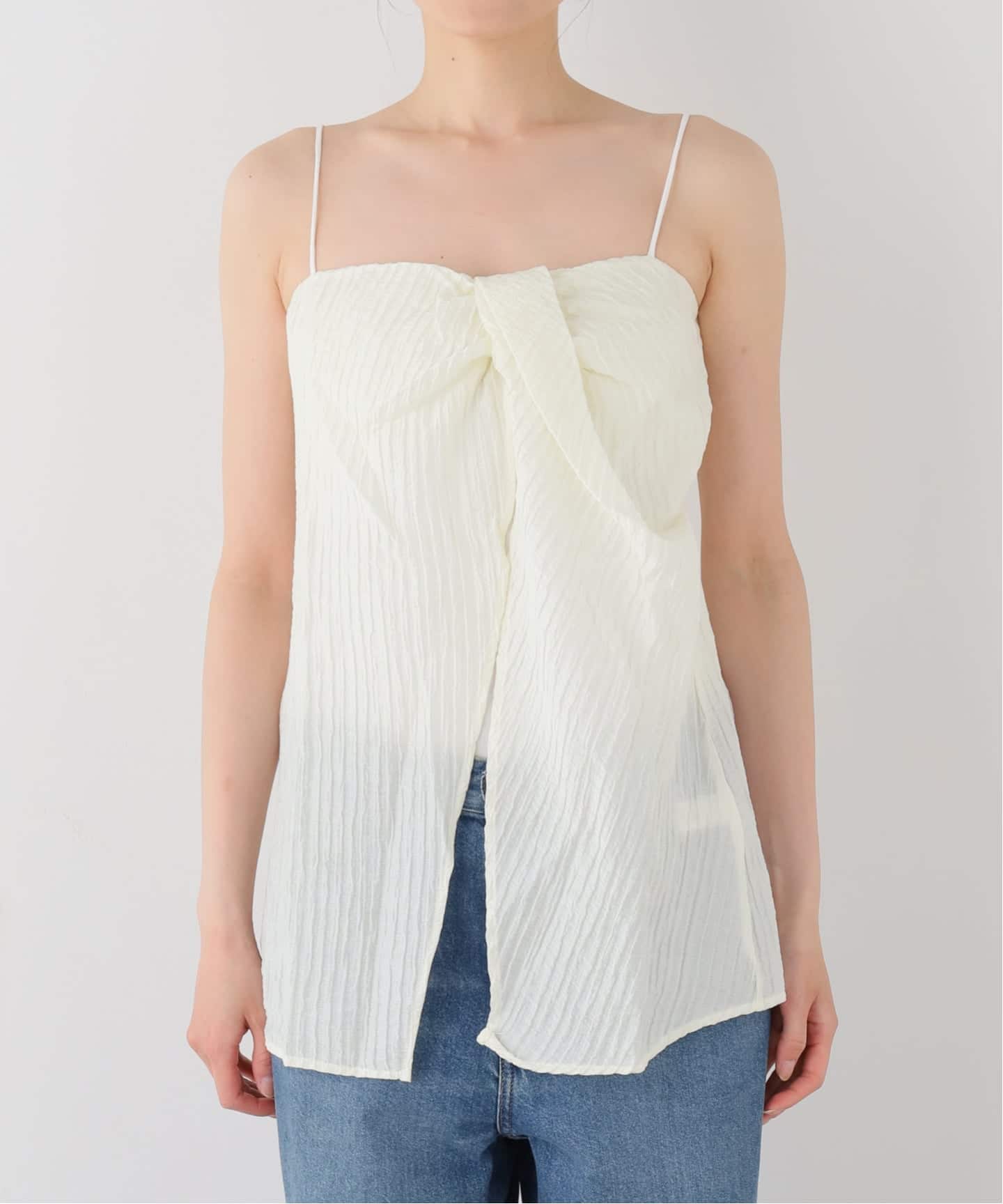 ESTHE/エステ Twist Front Pleated Cami Top ブラウス 162-3076A