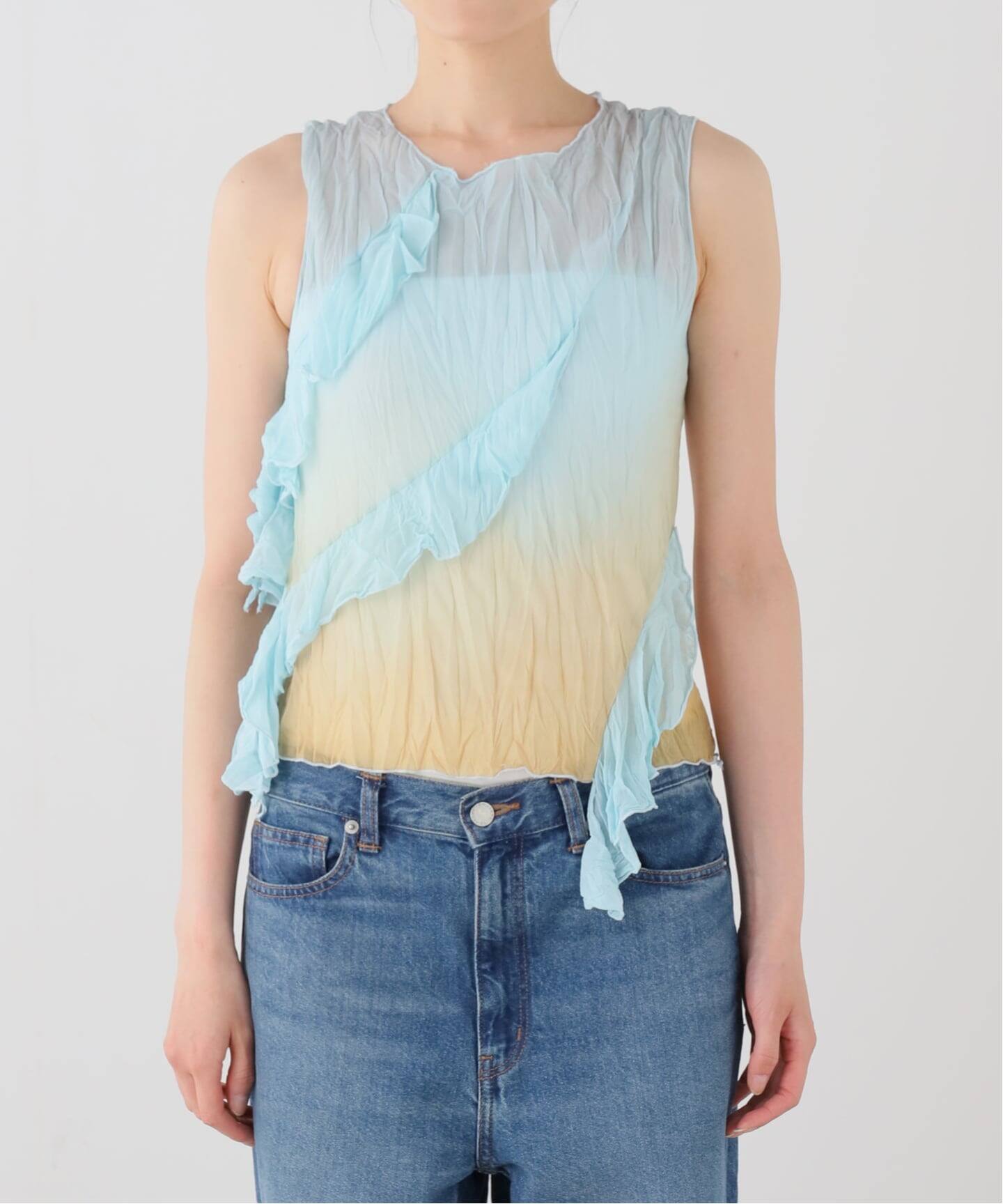 ESTHE/エステ Asymmetric Ruffle Top ブラウス 162-3096（シャツ
