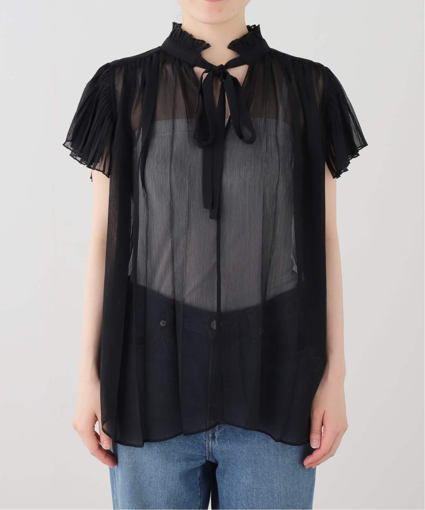 【未使用タグ付】L’UNE/IENA CHIFFON BL / シフォンブラウス WEB/一部店舗限定】L'UNE/リュンヌ ブラウス（シャツ／ブラウス トップス
