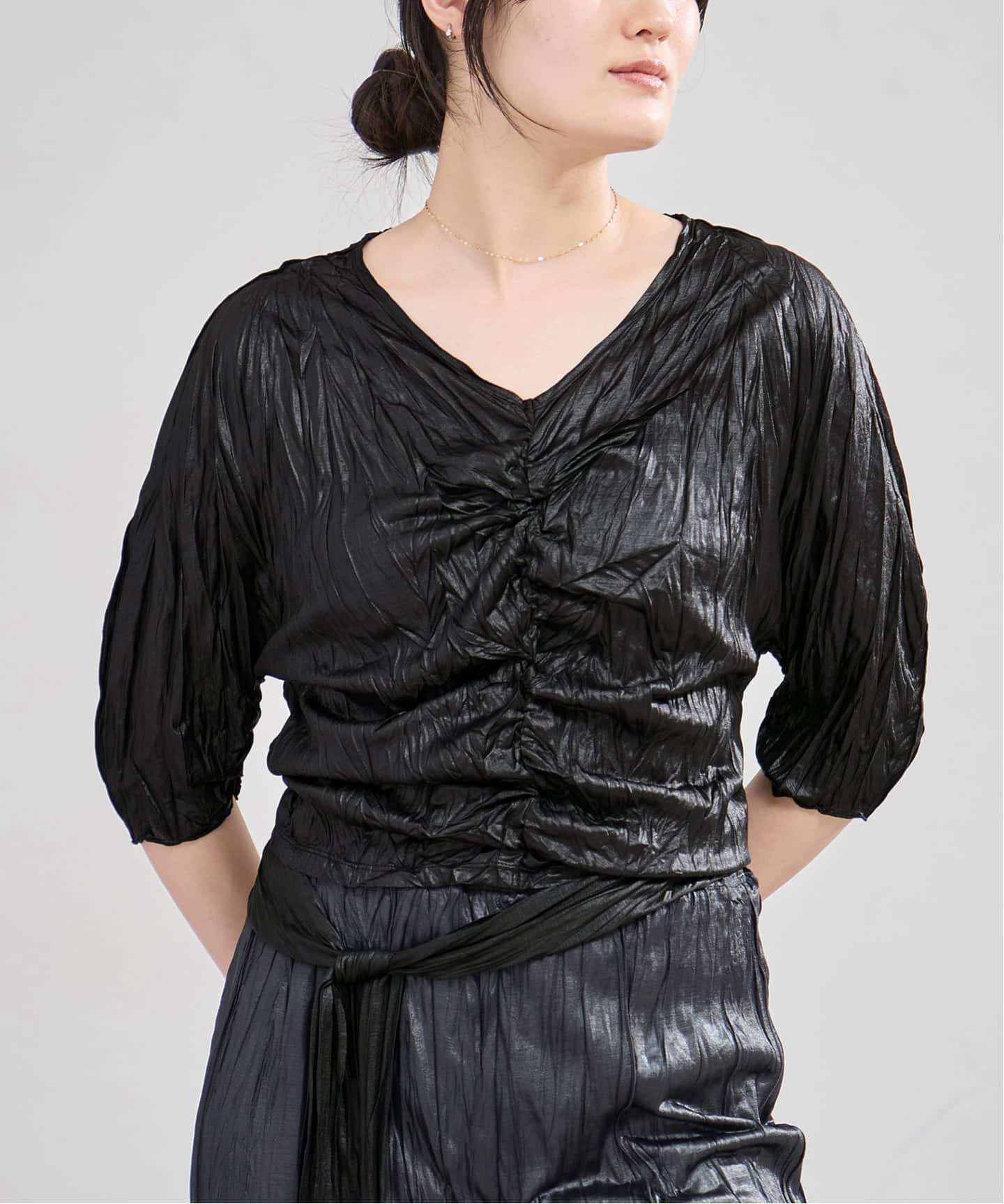 5-knot/ファイブノット CRINKLE-FIN KNOT TOPS ブラウス 5KIE-CRCL