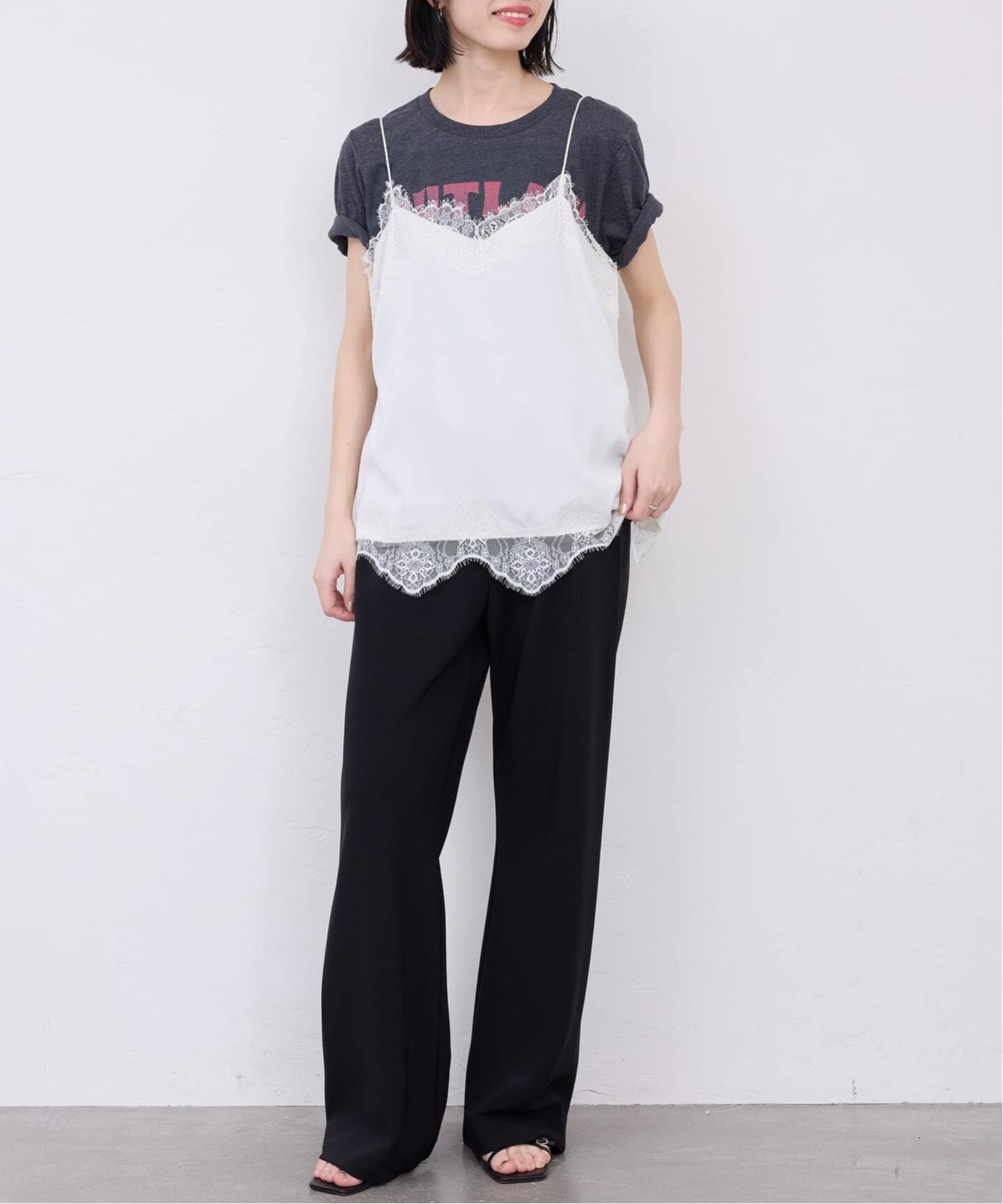 追加予約》サテンレースキャミソール（キャミソール）｜SLOBE IENA