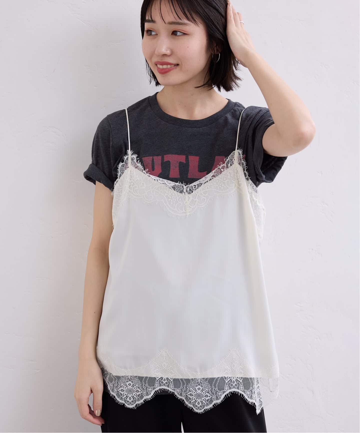 SLOBE IENA サテンレースキャミソール 追加予約》サテンレースキャミソール（キャミソール）｜SLOBE IENA