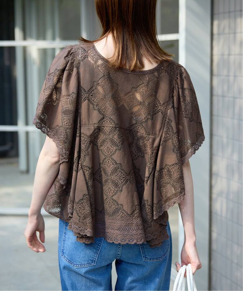追加》レースフリルVネックブラウス（シャツ／ブラウス）｜SLOBE IENA 