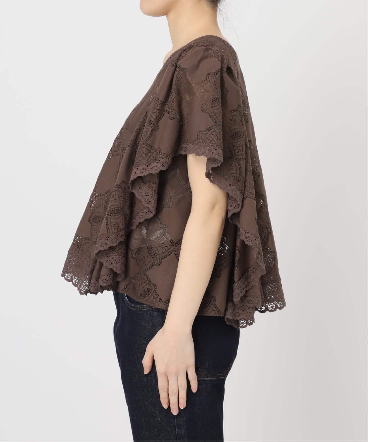スローブイエナ レースフリルVネックブラウス SLOBE IENA（スローブイエナ） ブラウス シャツ 「追加」レースフリルV