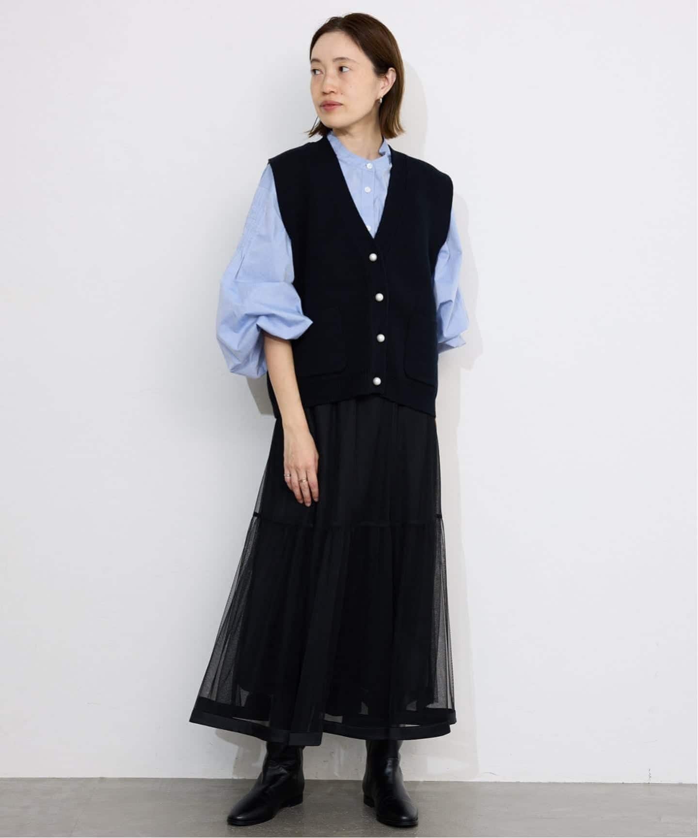 WEB限定/追加》ピンタックバルーンスリーブブラウス（シャツ／ブラウス