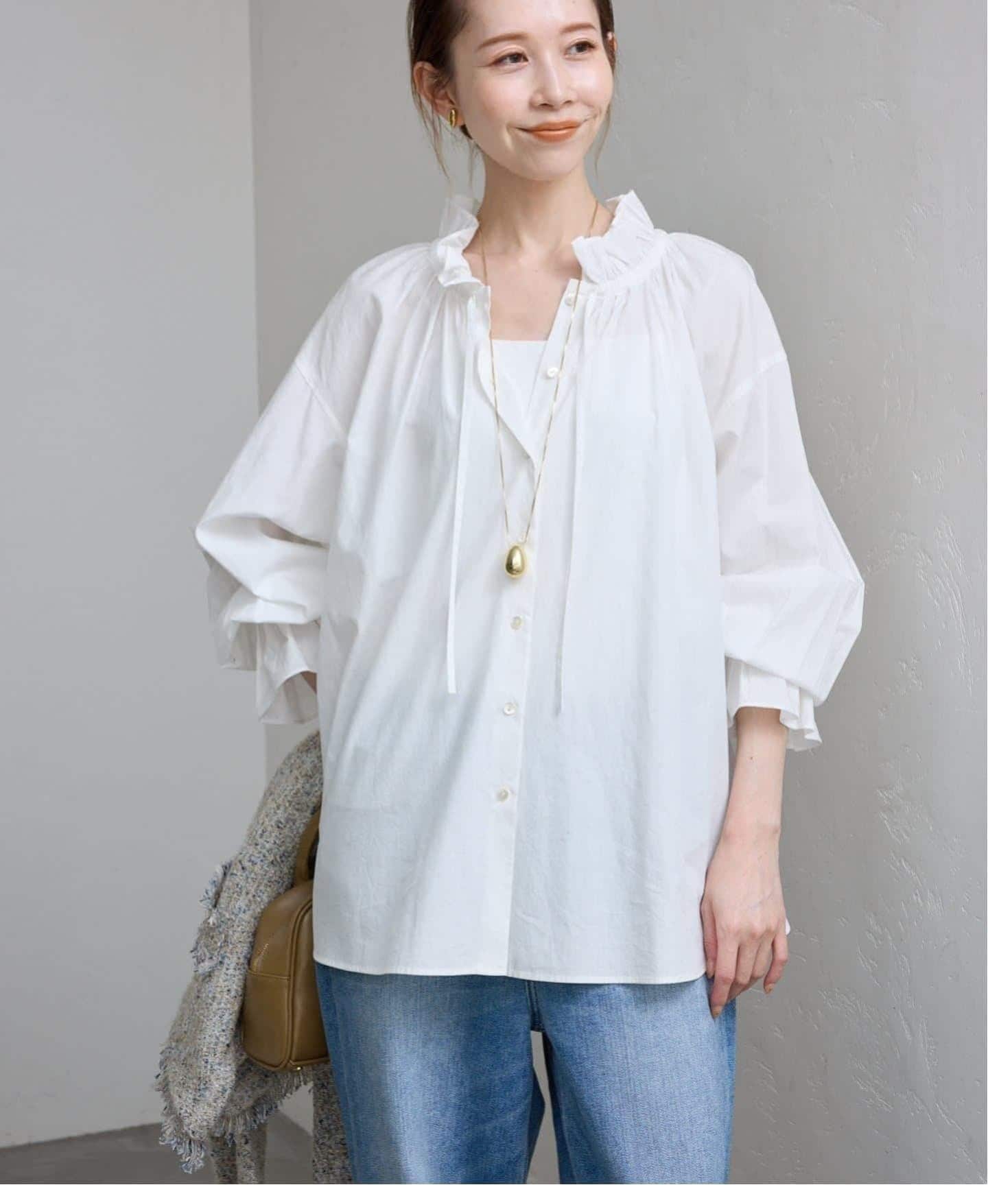 追加予約》タイプライターフリルブラウス（シャツ／ブラウス）｜SLOBE