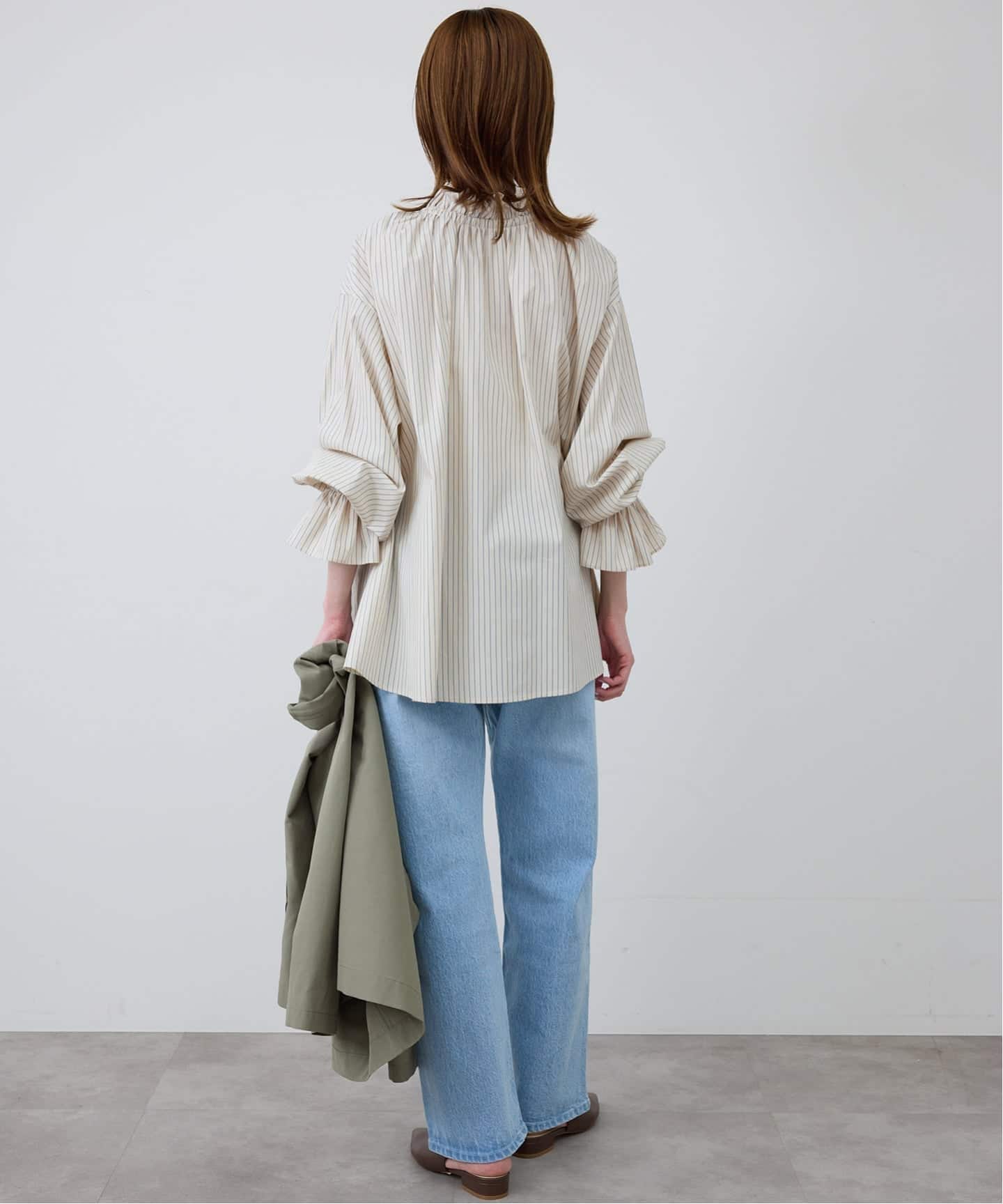 追加予約》タイプライターフリルブラウス（シャツ／ブラウス）｜SLOBE