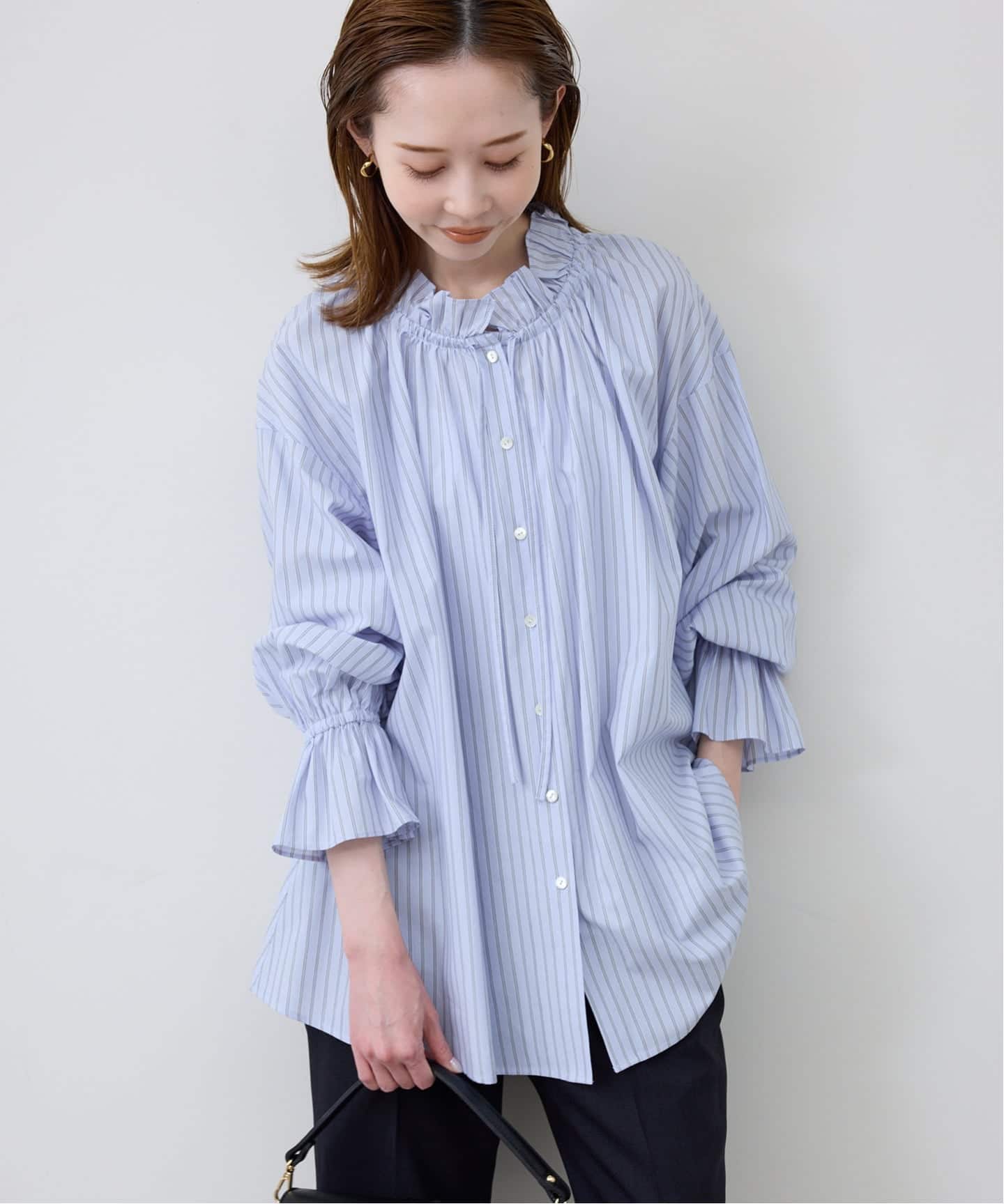 追加予約》タイプライターフリルブラウス（シャツ／ブラウス）｜SLOBE