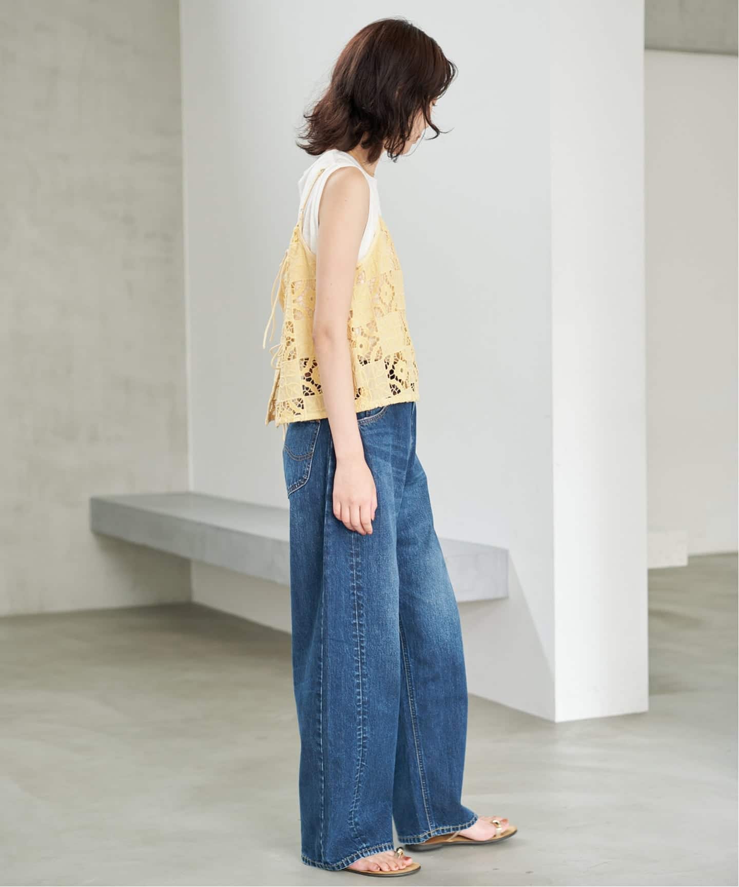 予約》Indiaスクエア刺繍キャミ（キャミソール）｜SLOBE IENA