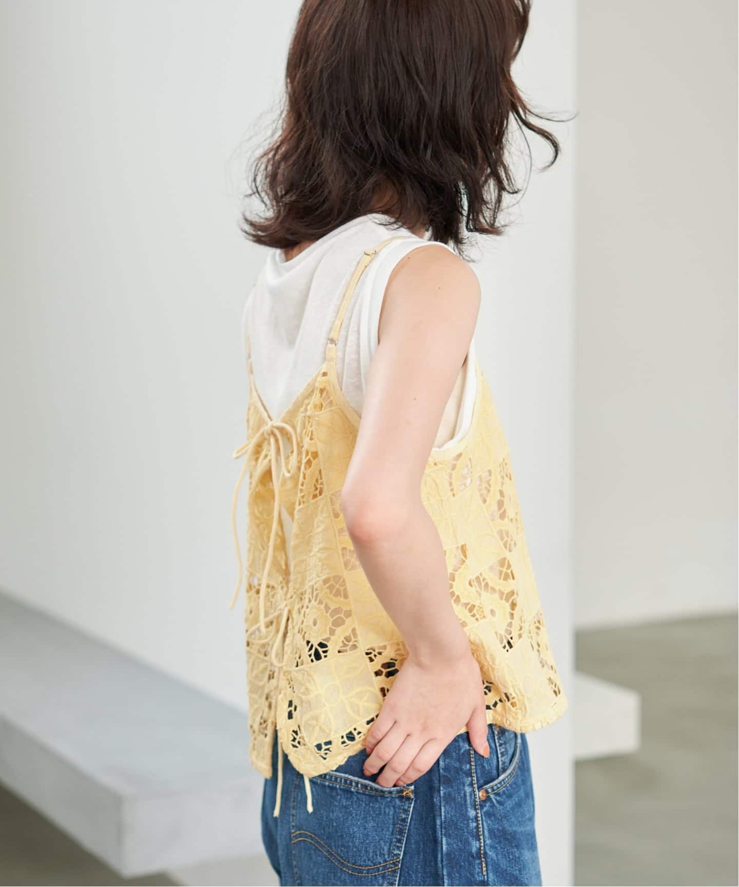 予約》Indiaスクエア刺繍キャミ（キャミソール）｜SLOBE IENA