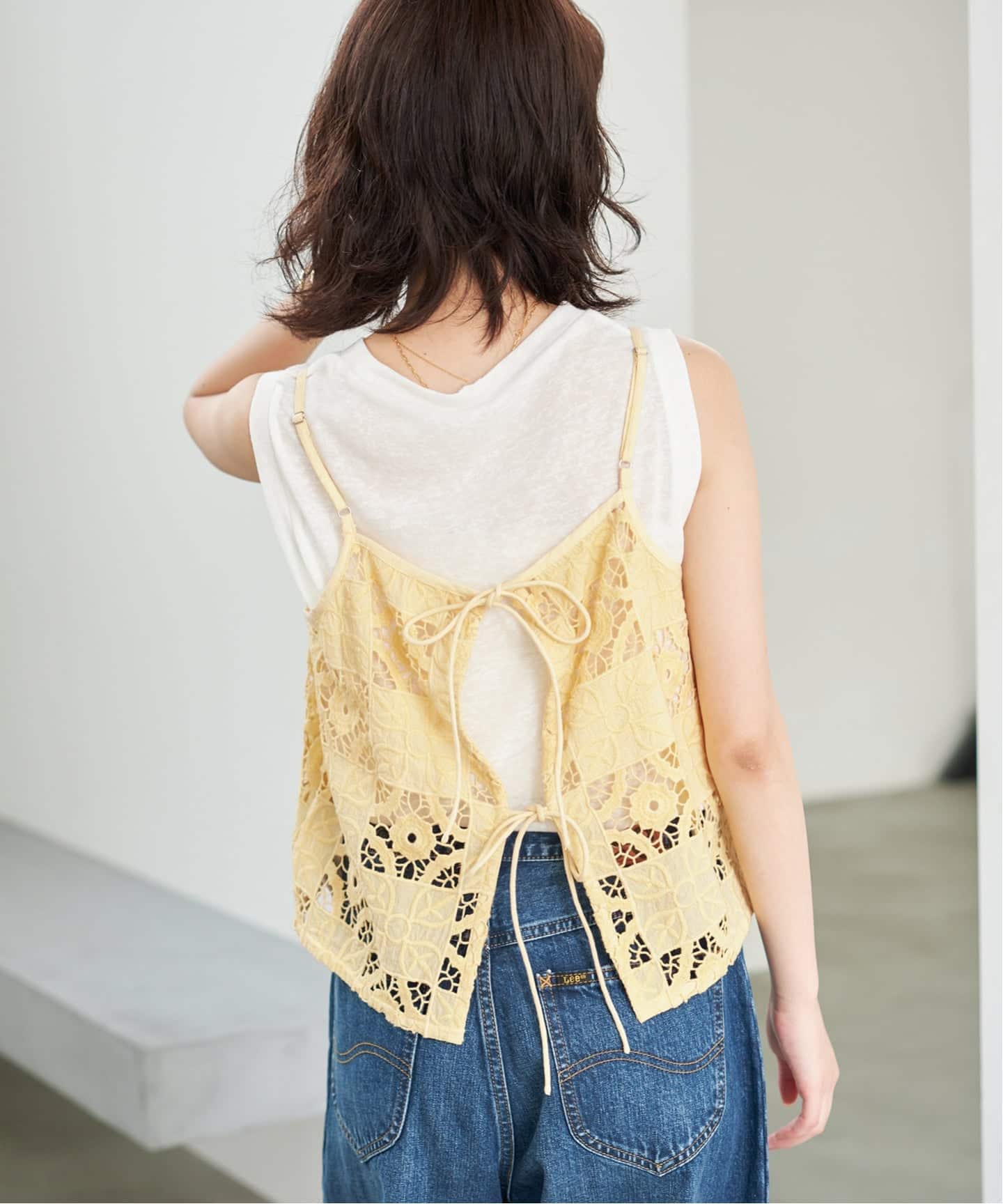 予約》Indiaスクエア刺繍キャミ（キャミソール）｜SLOBE IENA