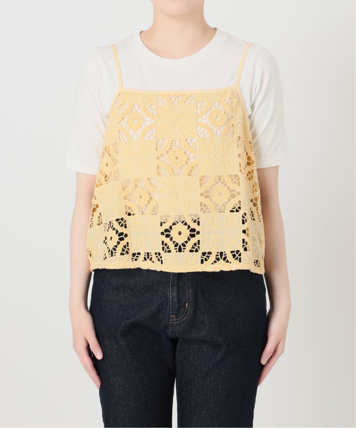 予約》Indiaスクエア刺繍キャミ（キャミソール）｜SLOBE IENA