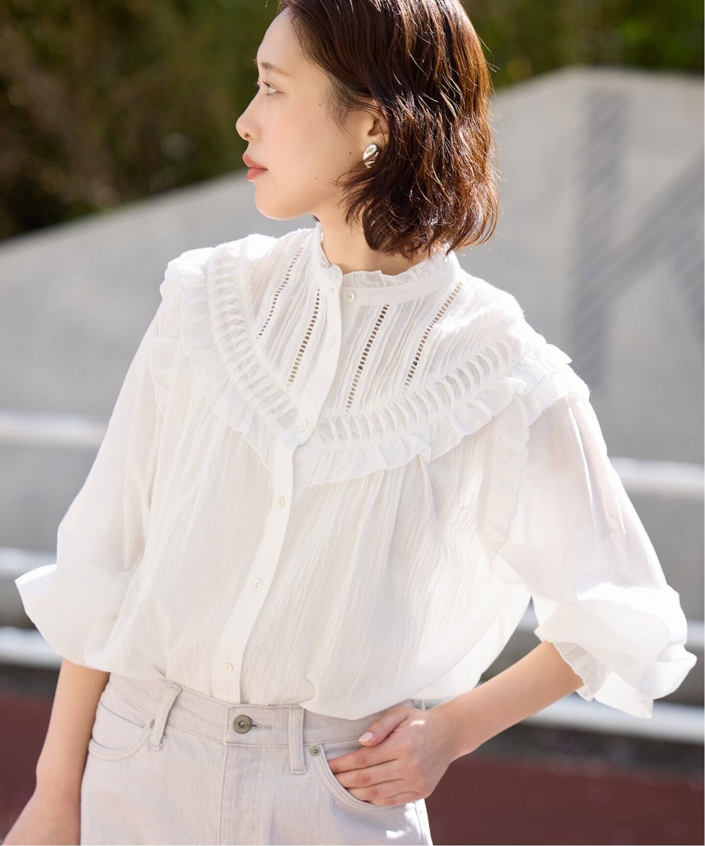 WEB限定/追加予約》フリルピンタックブラウス（シャツ／ブラウス 