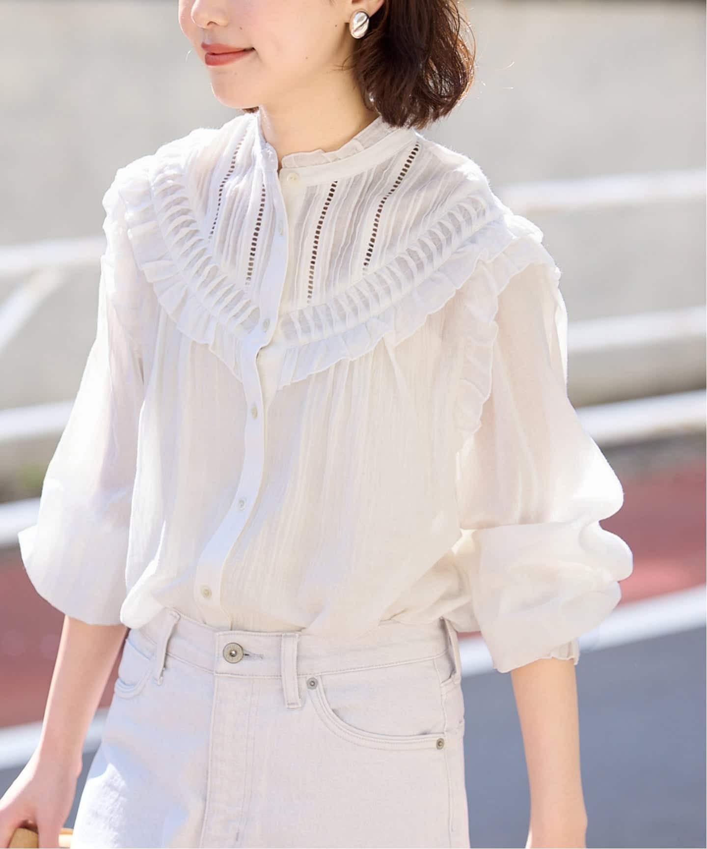 WEB限定/追加予約》フリルピンタックブラウス（シャツ／ブラウス