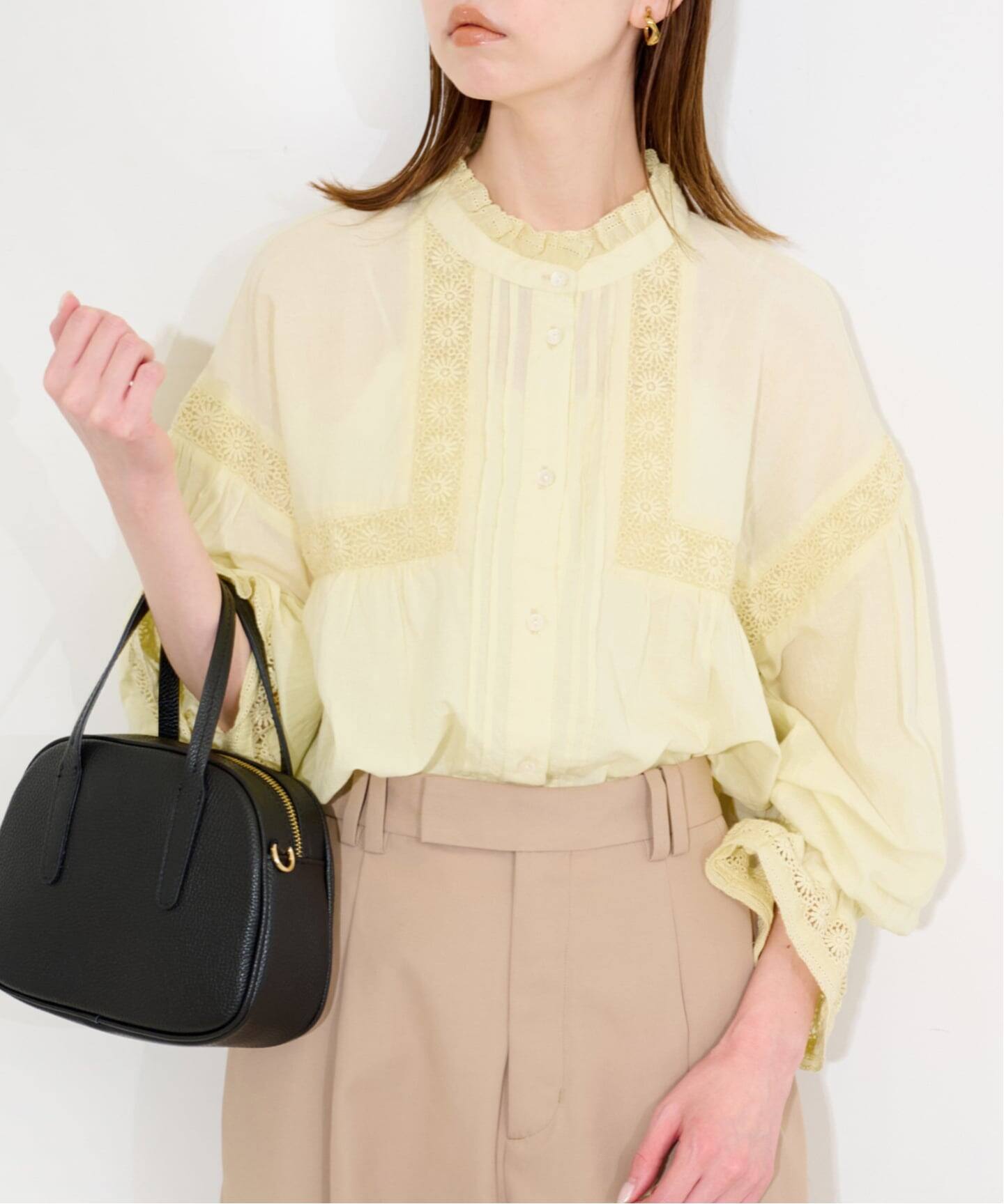 コットンレースフリルブラウス（シャツ／ブラウス）｜SLOBE IENA