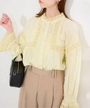 コットンレースフリルブラウス