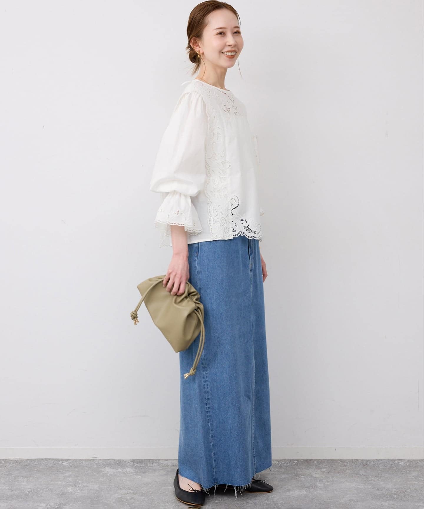louis＊＊【IENA】FLOLOVE カットワーク　ブラウス IENA LA BOUCLE カットワークブロードブラウス（シャツ／ブラウス