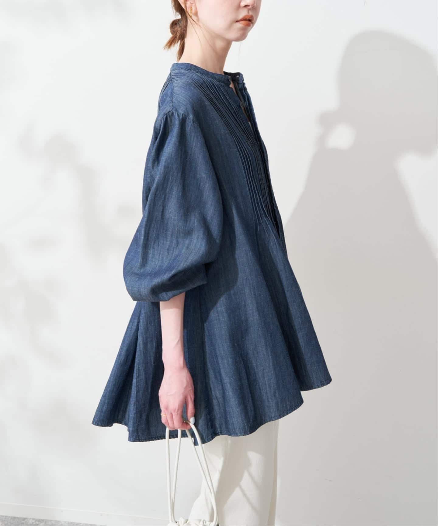 WEB限定/追加》LEDENIM ボサム ペプラムデニムブラウス（シャツ