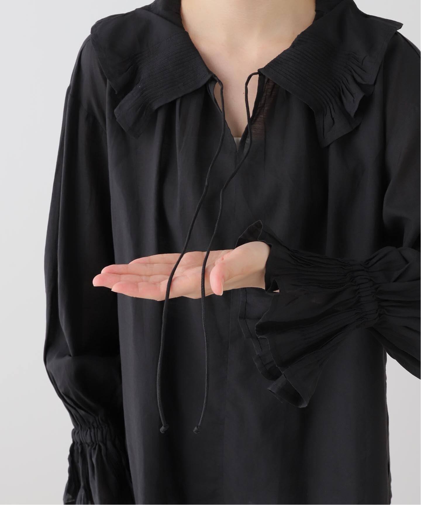 normment/ノーメント COTTON RAYON PINTUCK COLLAR BLOUSE S26P1586 