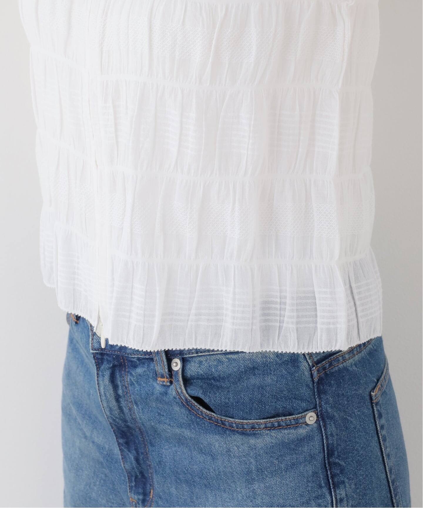 normment/ノーメント COTTON SHIRRING ZIP TOPS S26S-2257（シャツ