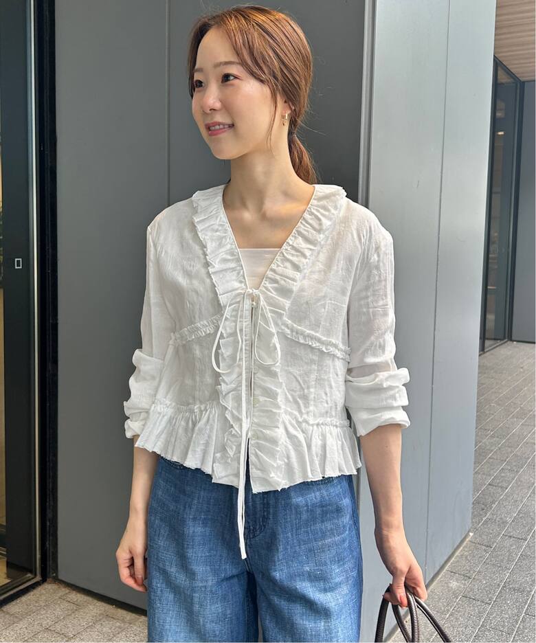 LOW CLASSIC LC/ロウ クラシック エルシーフリルブラウス LC253BL01OW 