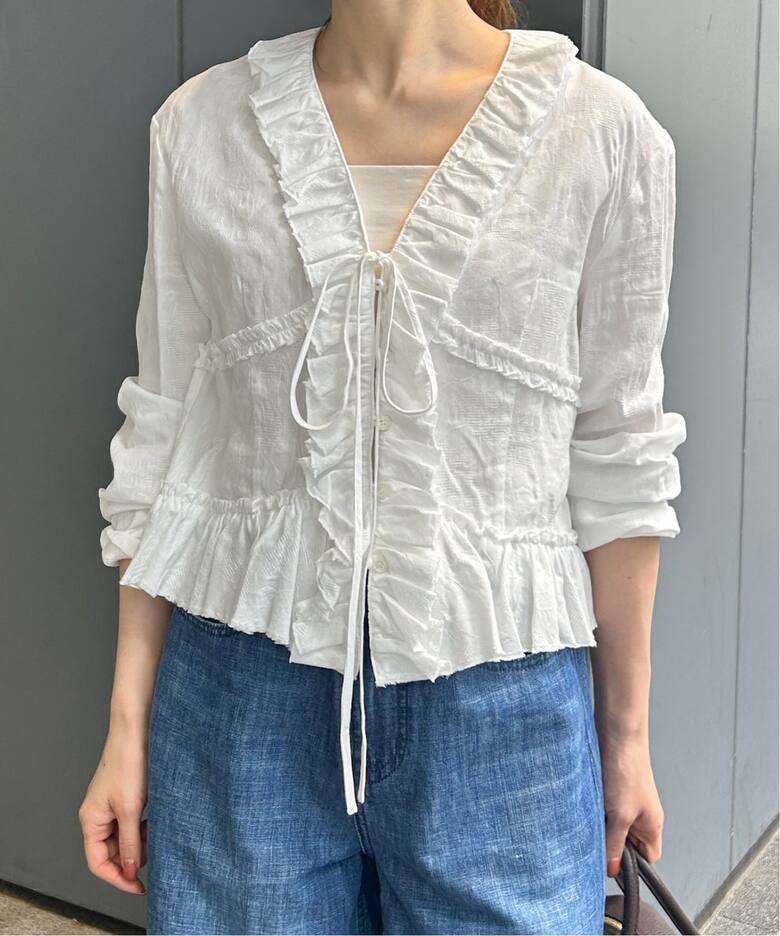 LOW CLASSIC LC/ロウ クラシック エルシーフリルブラウス LC253BL01OW 