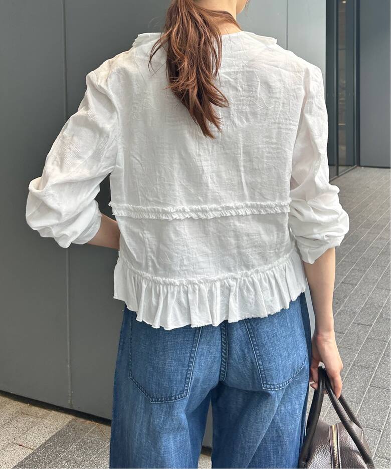 LOW CLASSIC LC/ロウ クラシック エルシーフリルブラウス LC253BL01OW 