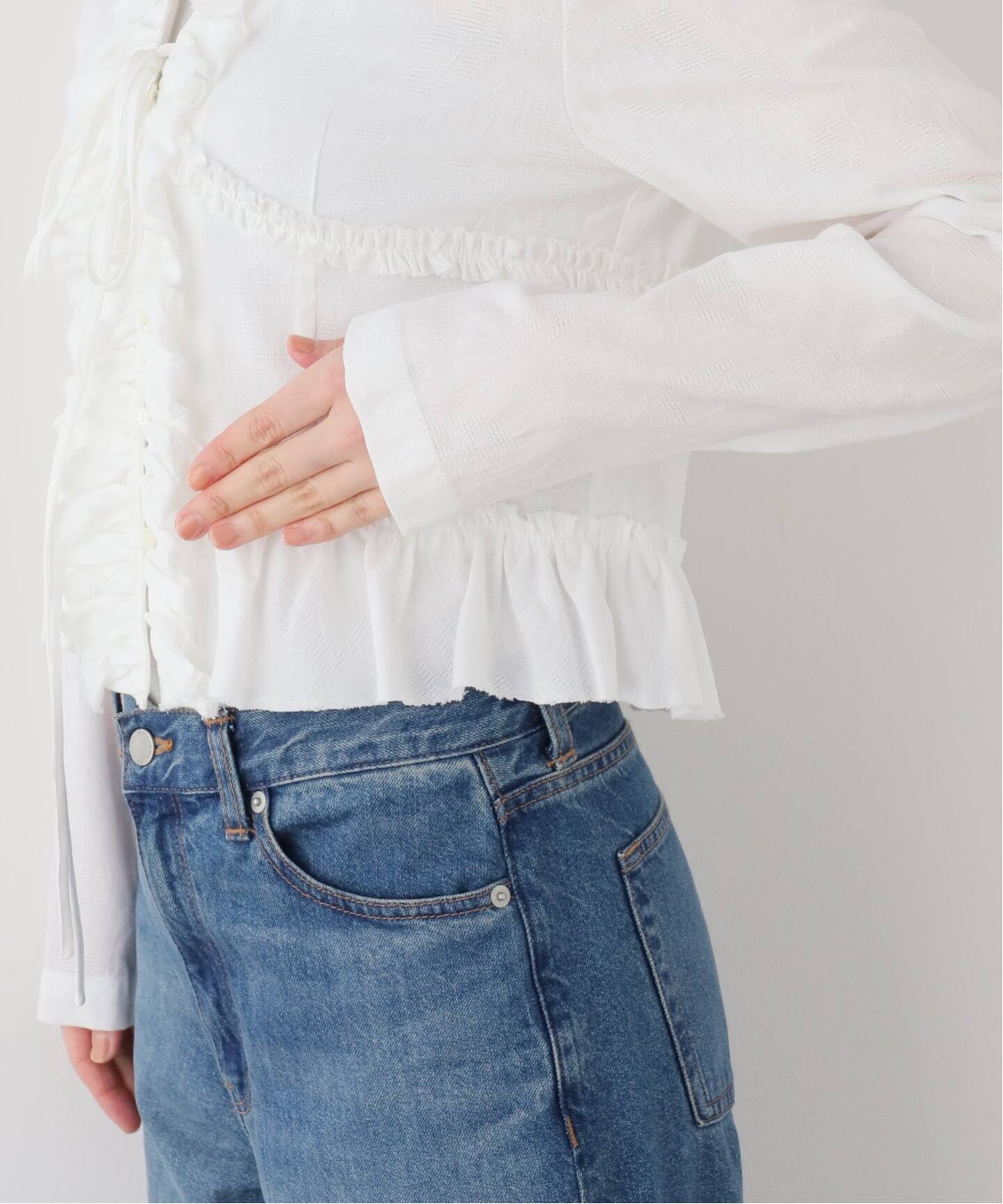 LOW CLASSIC LC/ロウ クラシック エルシーフリルブラウス LC253BL01OW 