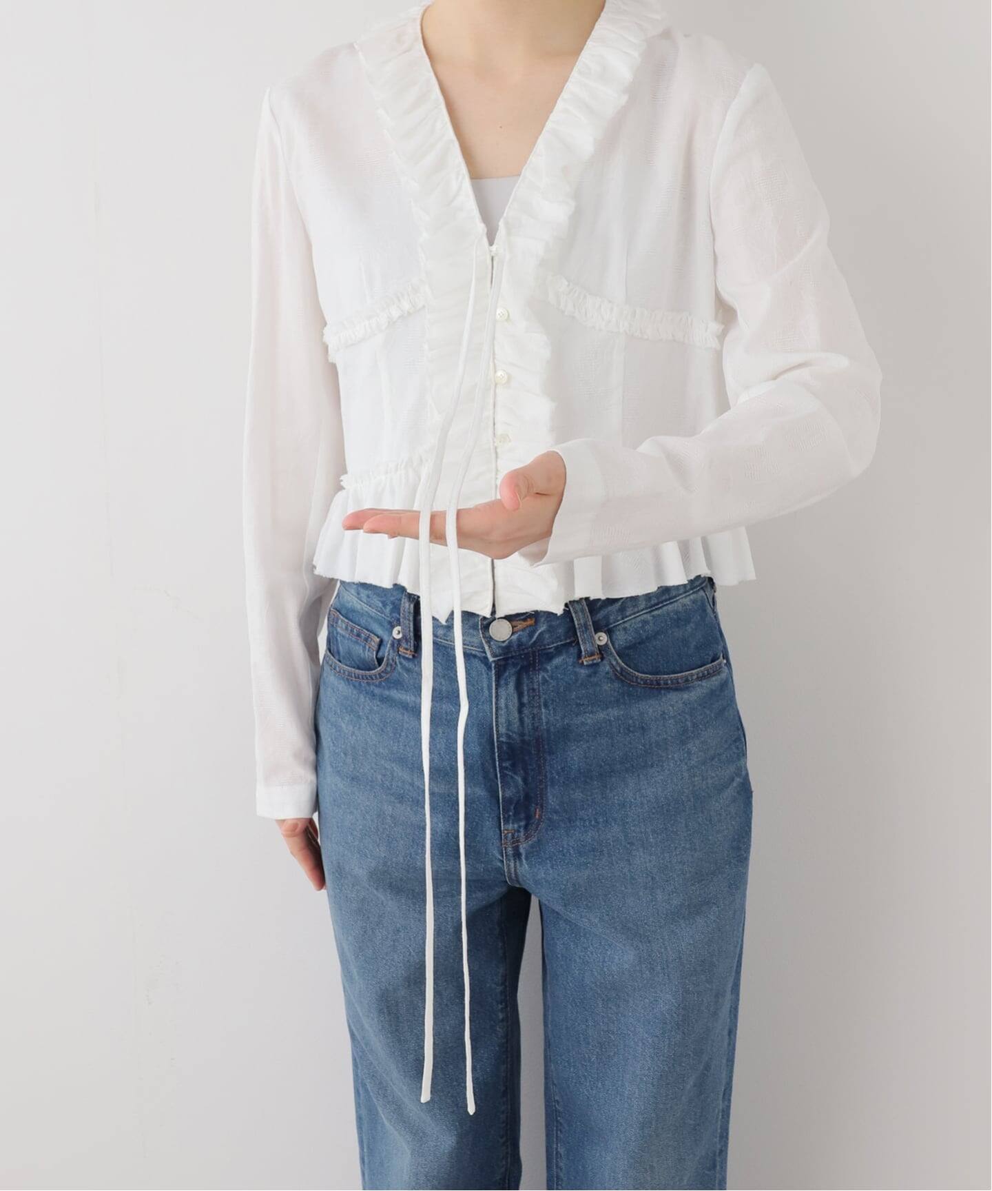 LOW CLASSIC LC/ロウ クラシック エルシーフリルブラウス LC253BL01OW 