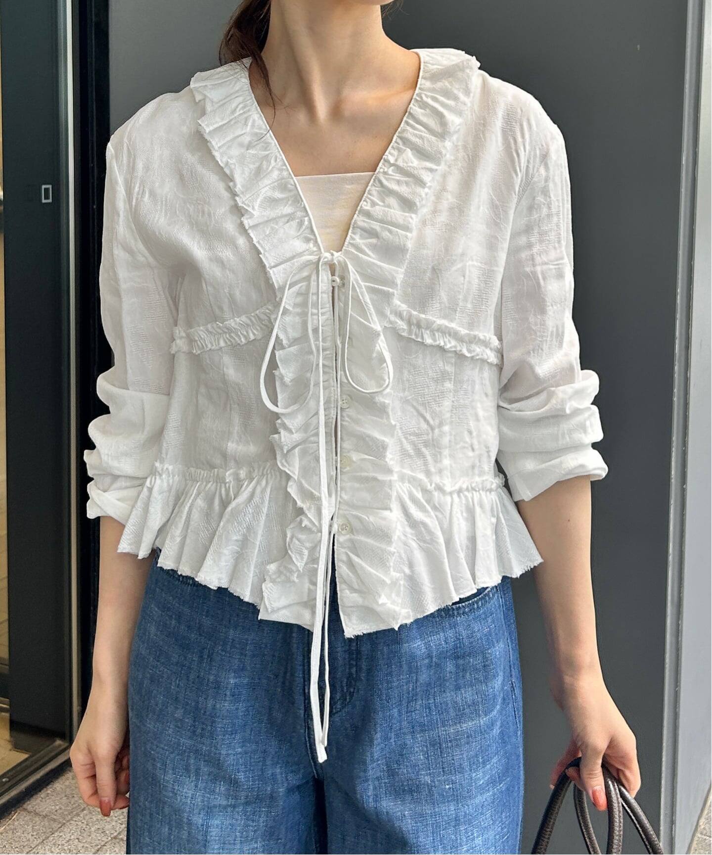 LOW CLASSIC LC/ロウ クラシック エルシーフリルブラウス LC253BL01OW 
