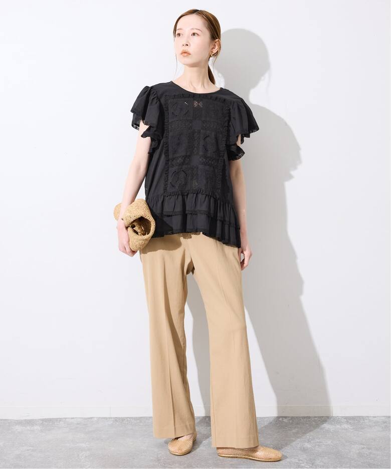 crinkle crinkle crinkle SLOBE別注 front tapestry 2way blouse 