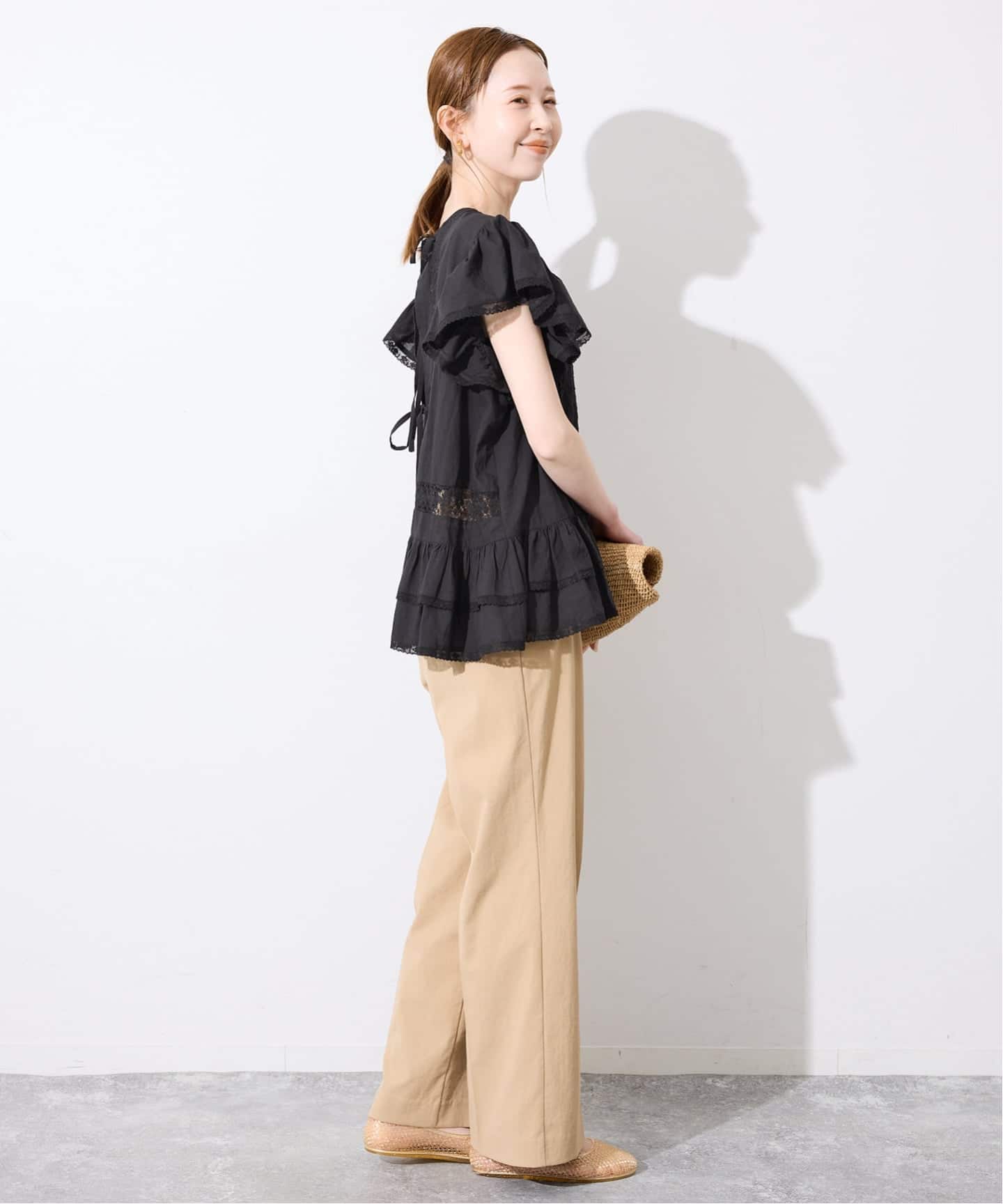 crinkle crinkle crinkle SLOBE別注 front tapestry 2way blouse