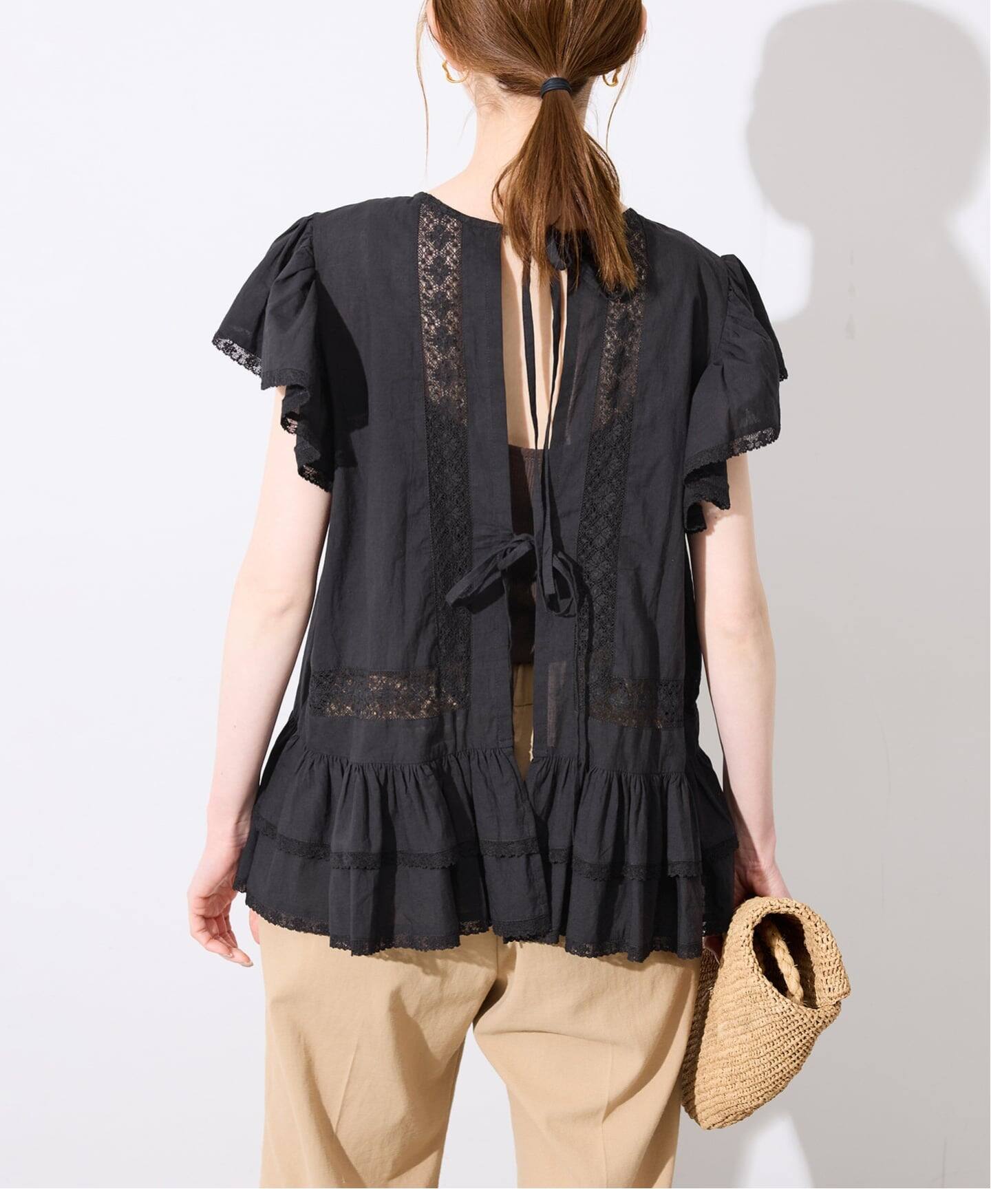crinkle crinkle crinkle SLOBE別注 front tapestry 2way blouse
