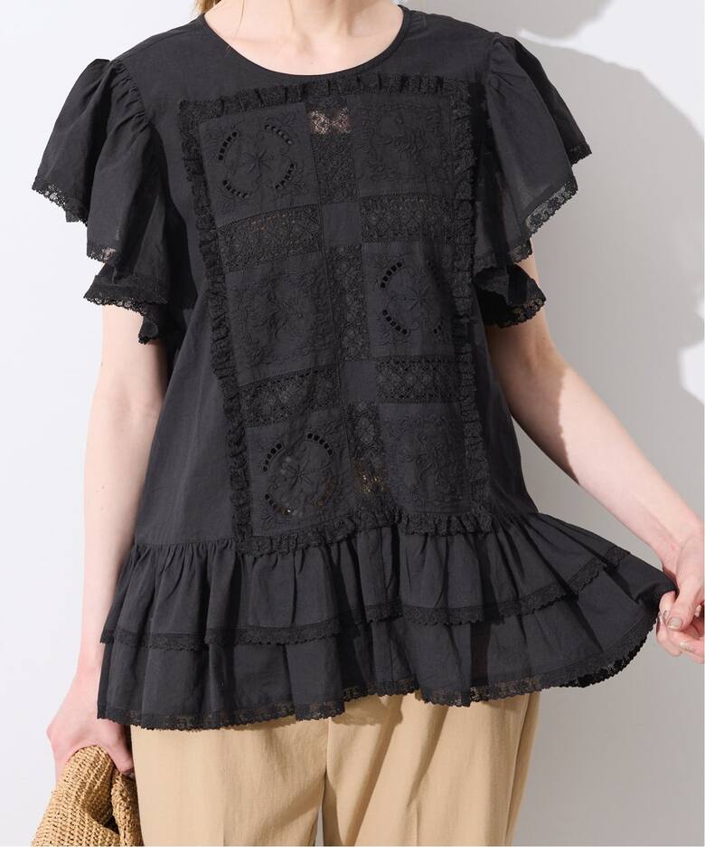 crinkle crinkle crinkle SLOBE別注 front tapestry 2way blouse 