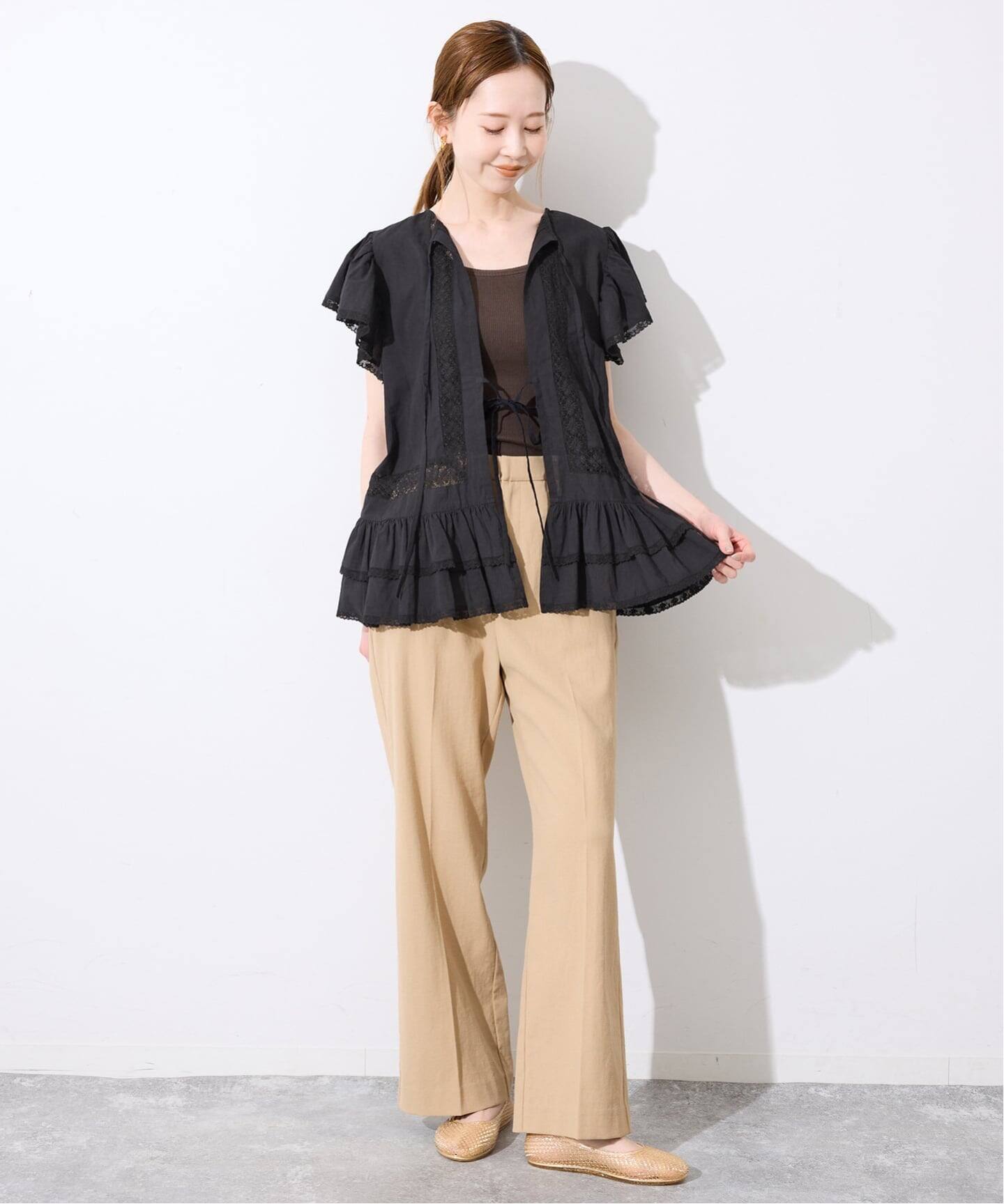 crinkle crinkle crinkle SLOBE別注 front tapestry 2way blouse 
