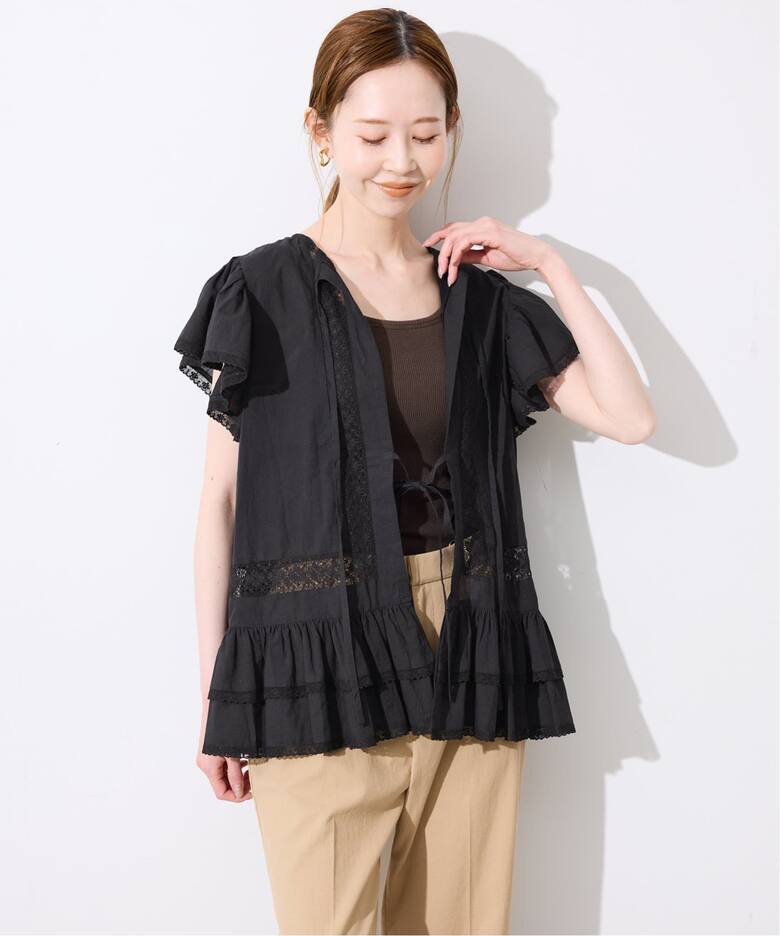 crinkle crinkle crinkle SLOBE別注 front tapestry 2way blouse 