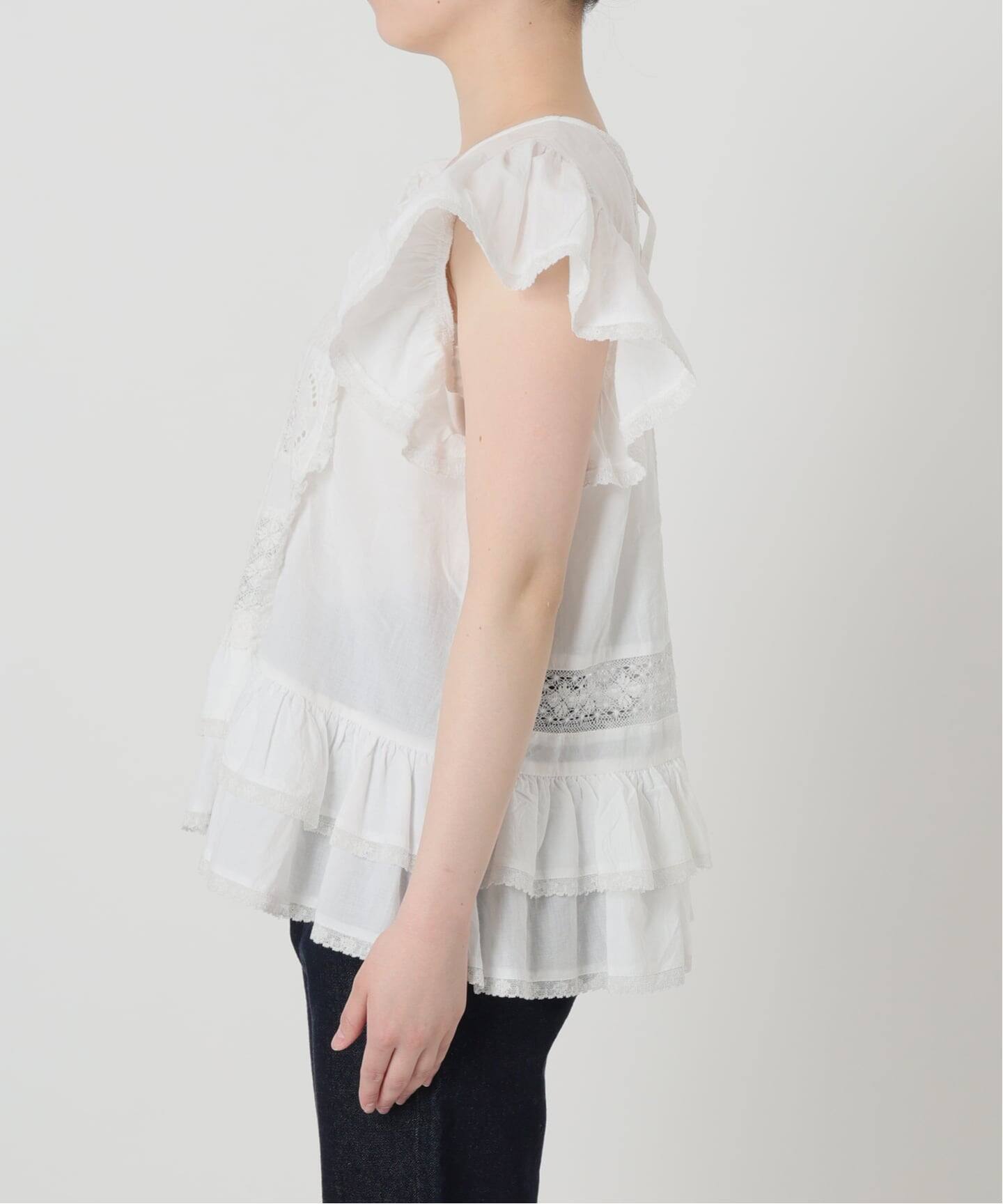 crinkle crinkle crinkle SLOBE別注 front tapestry 2way blouse 