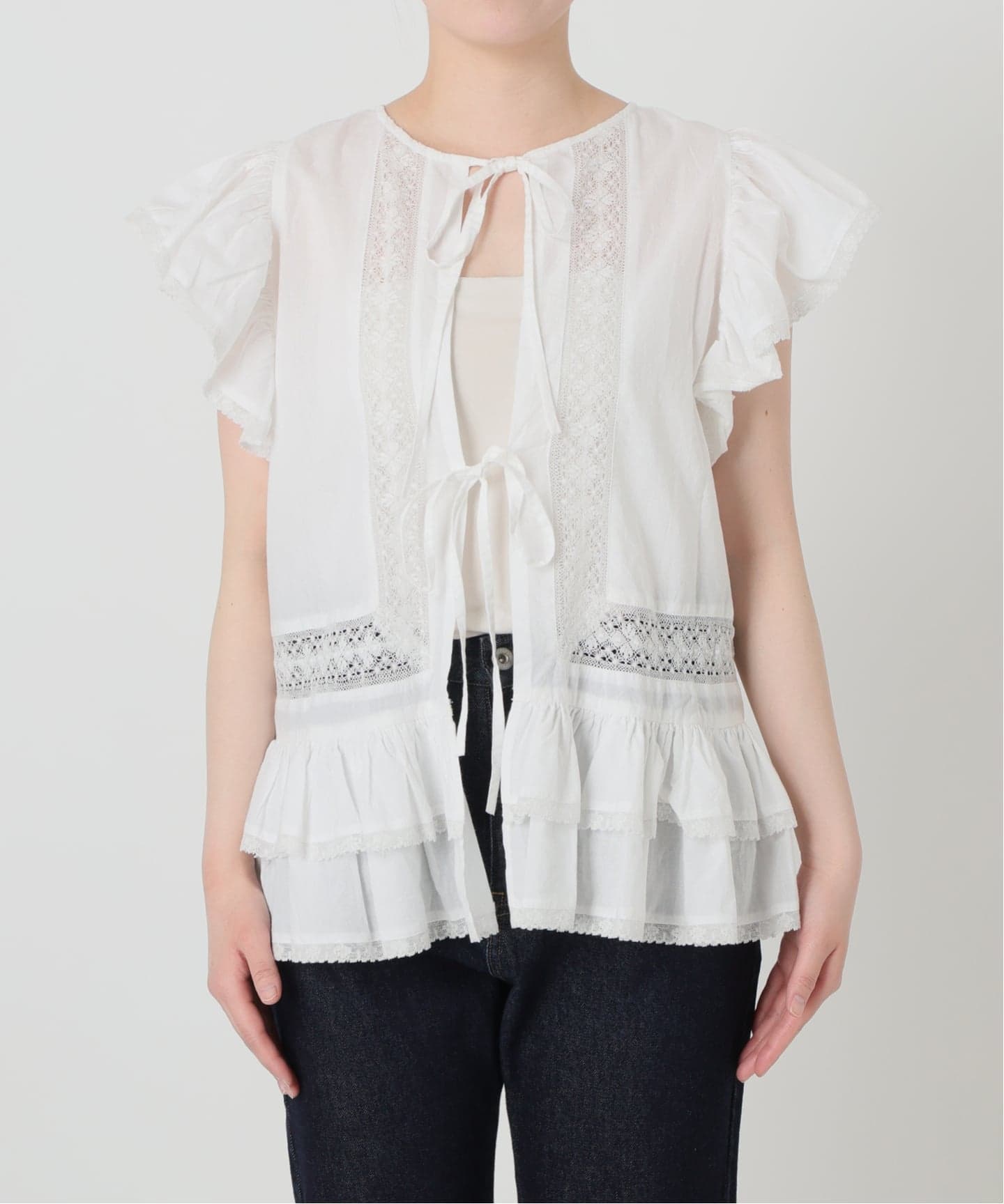 crinkle crinkle crinkle SLOBE別注 front tapestry 2way blouse