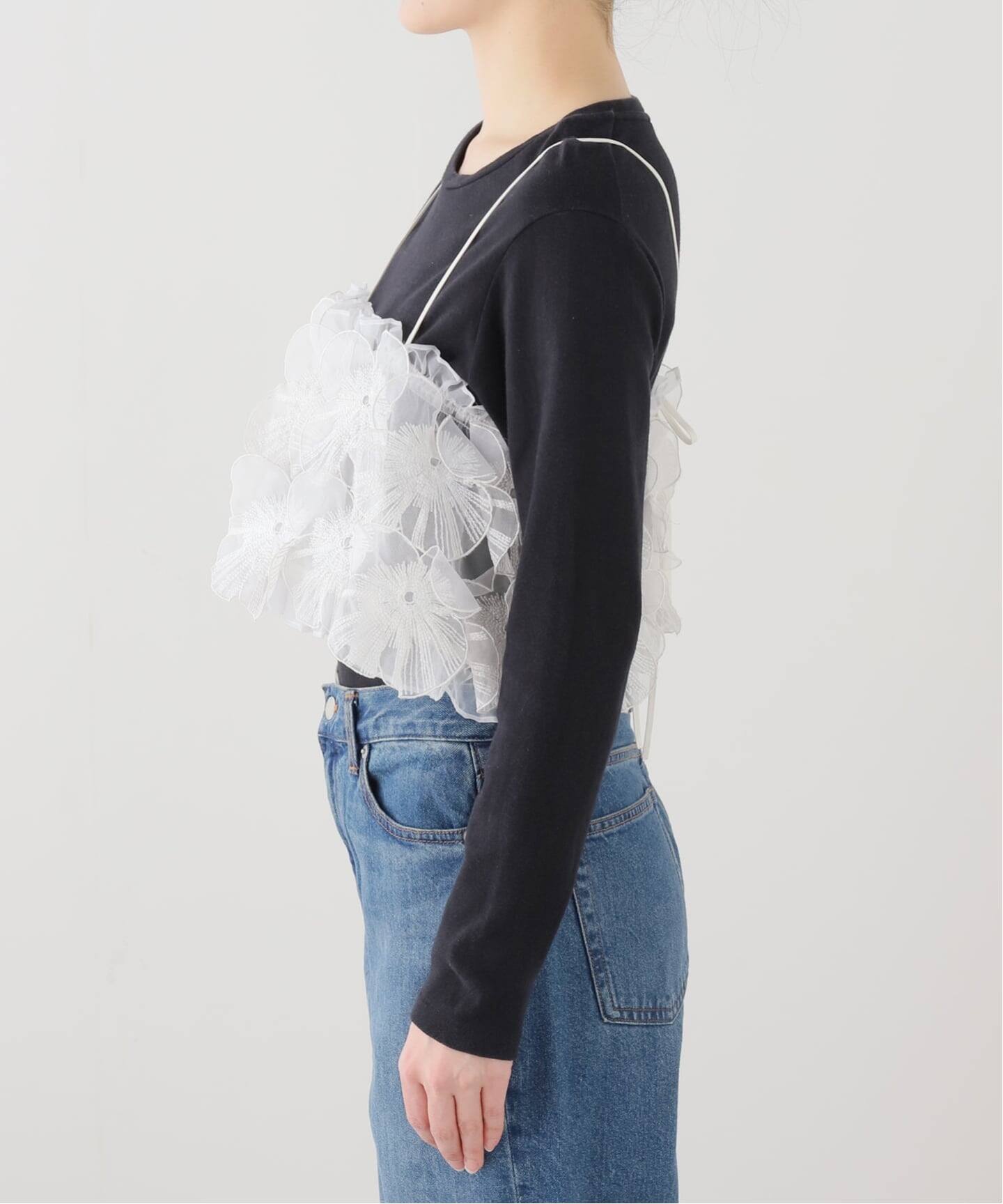IENA LA BOUCLE フラワーモチーフオーガンジーキャミ（キャミソール