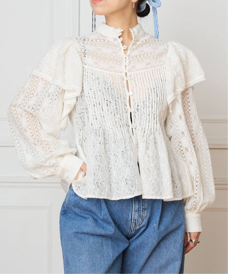 IENA LA BOUCLE レースオンレースブラウス（シャツ／ブラウス）｜IENA 