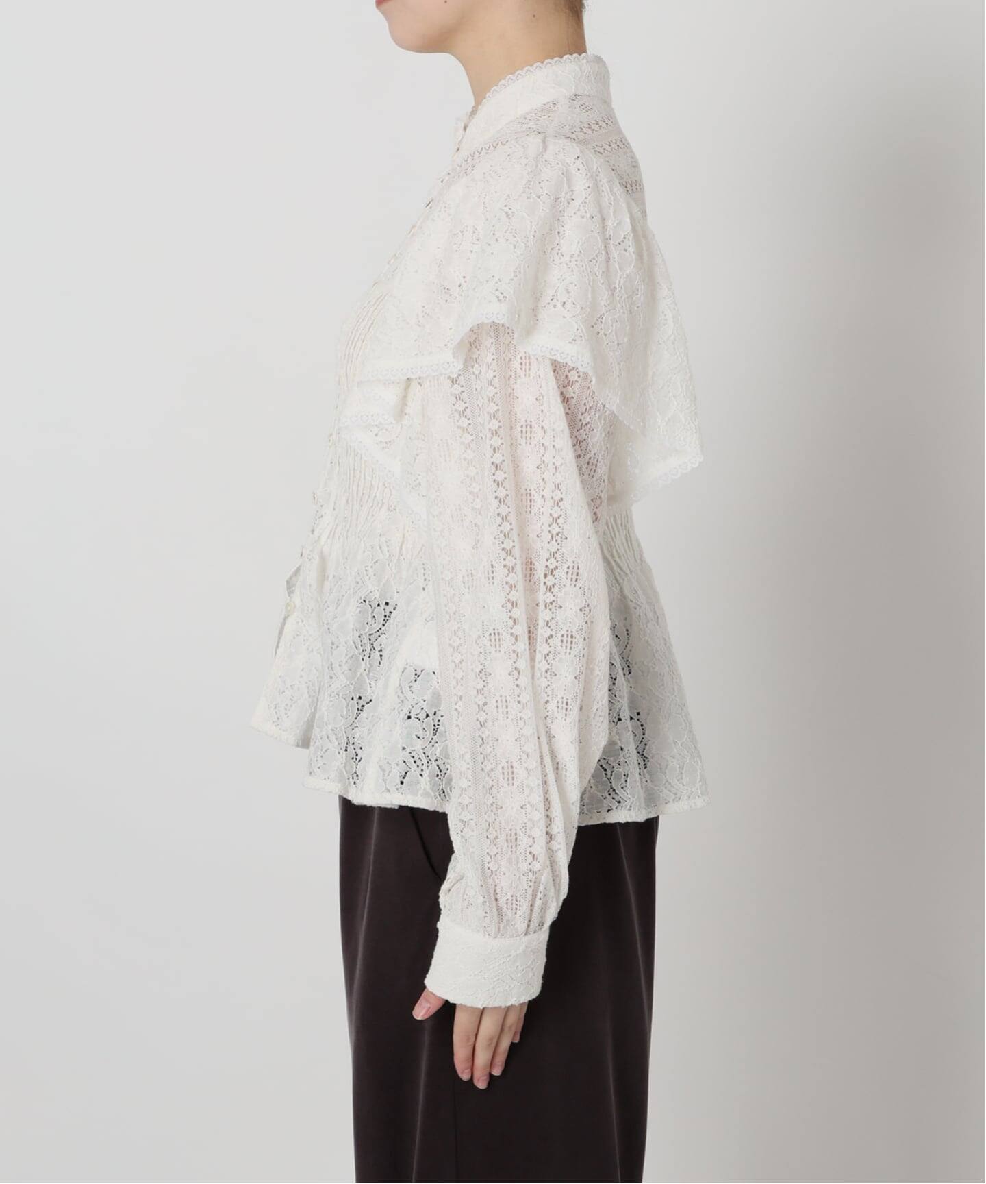 予約》IENA LA BOUCLE レースオンレースブラウス（シャツ／ブラウス