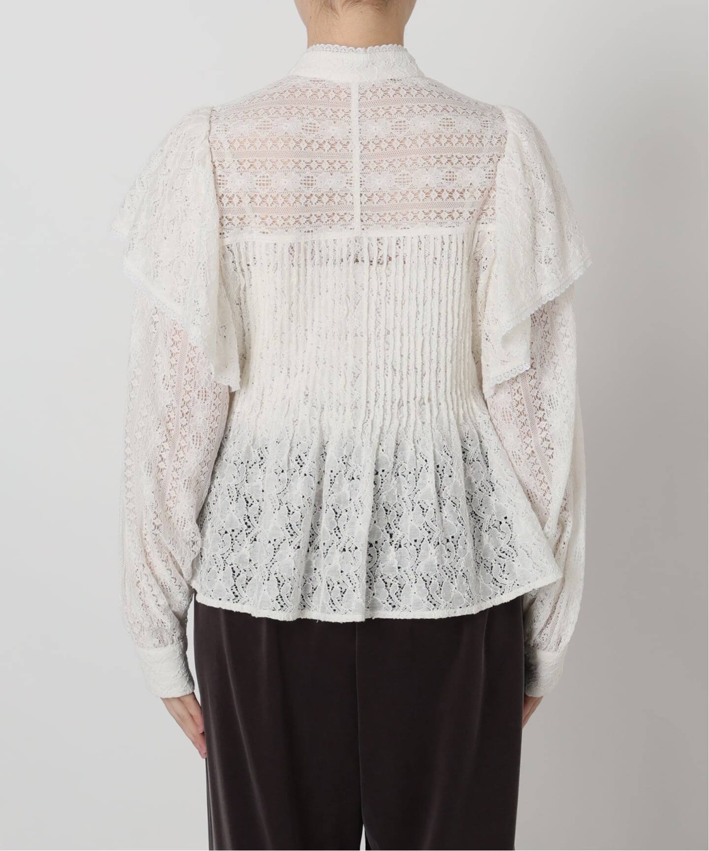 予約》IENA LA BOUCLE レースオンレースブラウス（シャツ／ブラウス