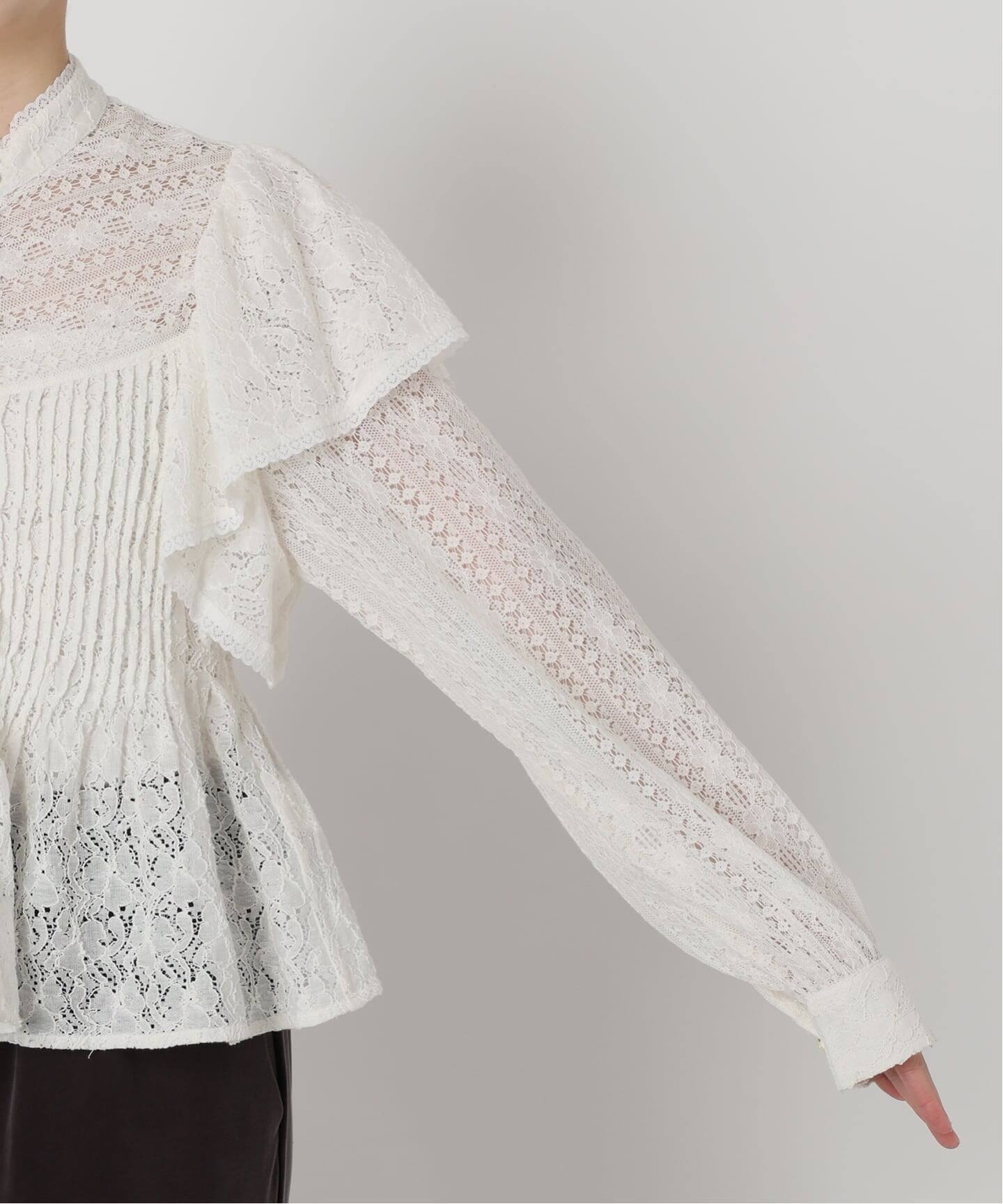 予約》IENA LA BOUCLE レースオンレースブラウス（シャツ／ブラウス