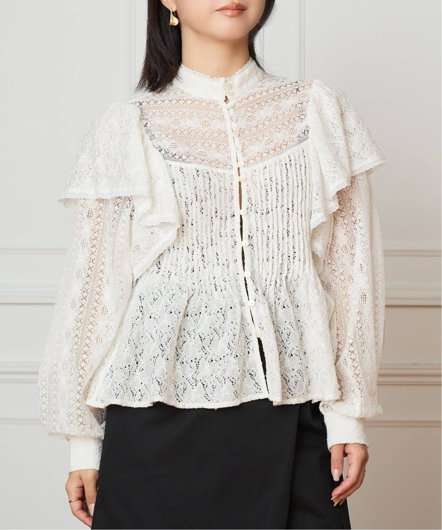 IENA LA BOUCLE レースオンレースブラウス（シャツ／ブラウス）｜IENA