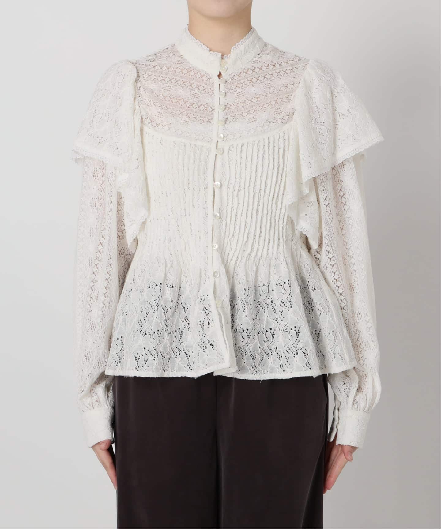 IENA LA BOUCLE レースオンレースブラウス（シャツ／ブラウス）｜IENA
