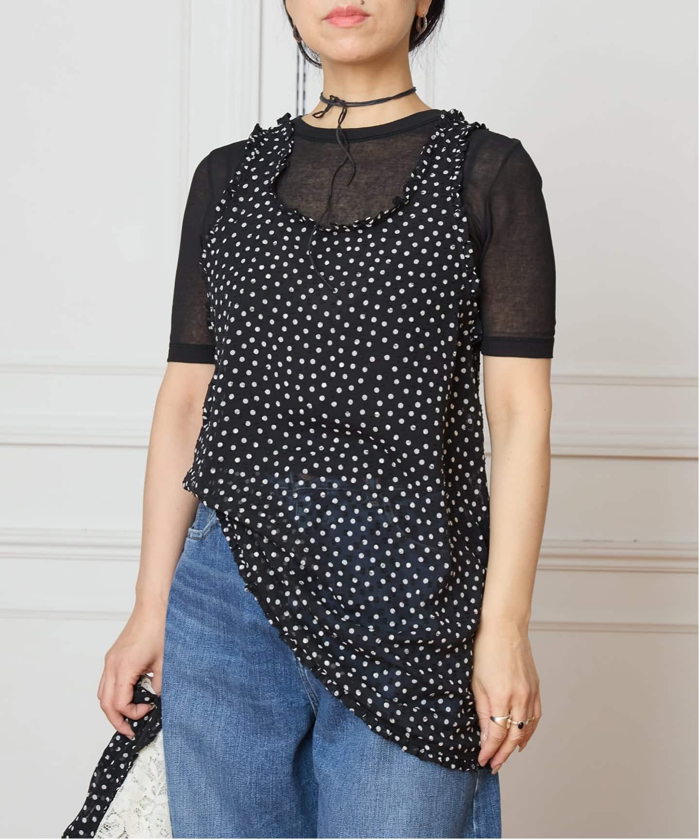 IENA LA BOUCLE シアードットタンクブラウス IENA LA BOUCLE シアードットタンクブラウス（シャツ／ブラウス