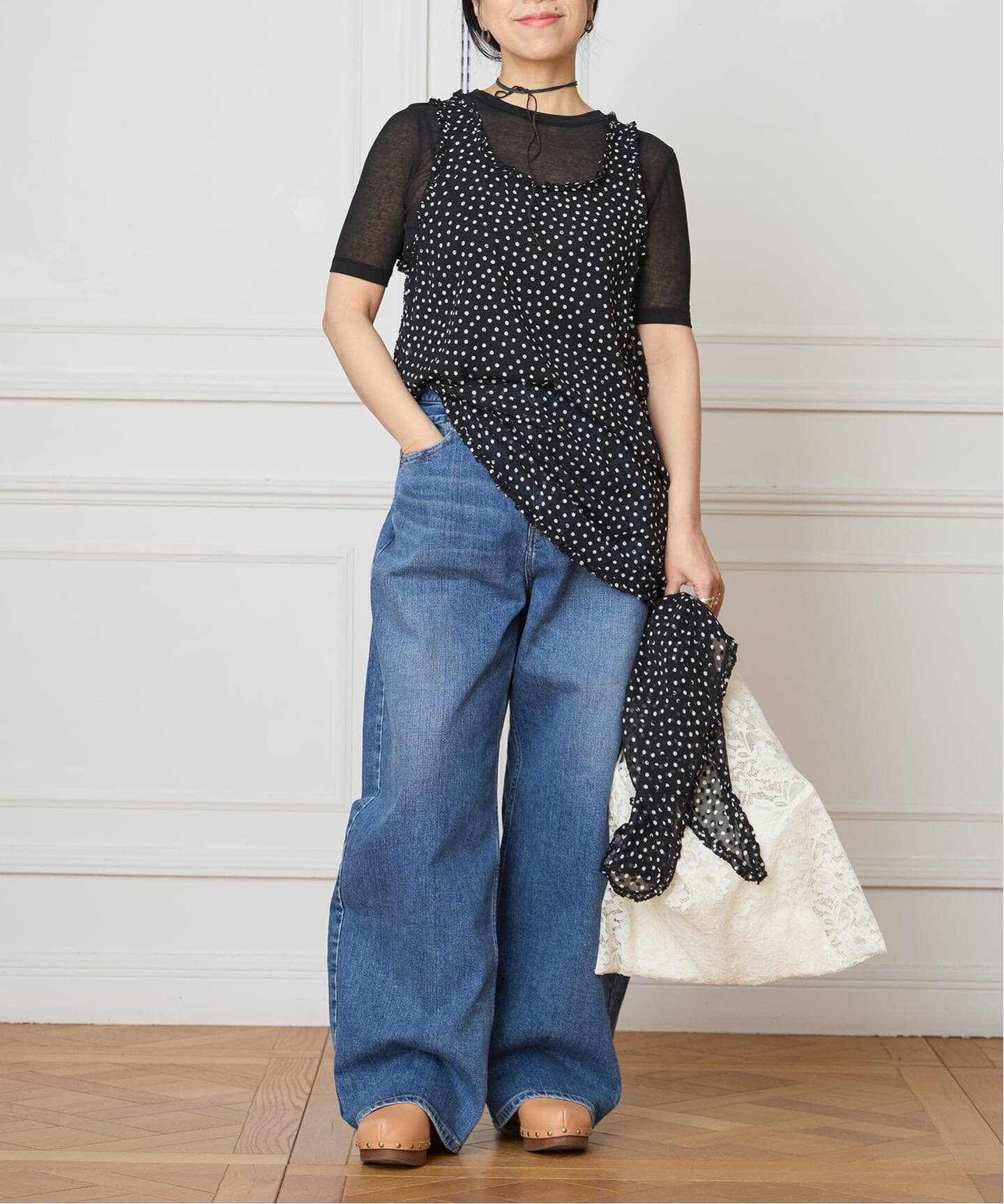 IENA LA BOUCLE シアードットタンクブラウス（シャツ／ブラウス