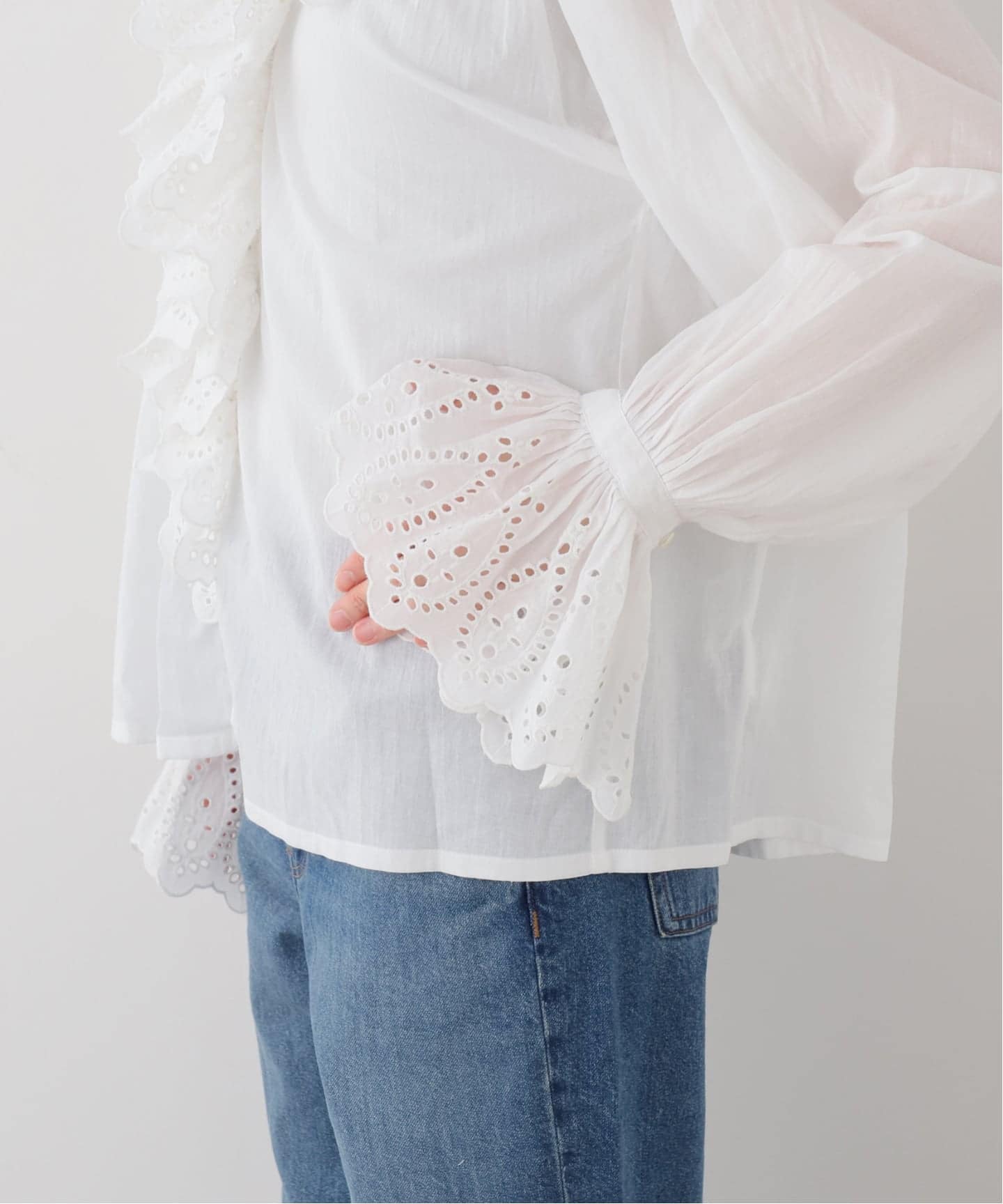 イエナラブークル　IENA LA BOUCLE チュールフリルブラウス IENA LA BOUCLE コットンポリシアーフリルブラウス（シャツ/ブラウス