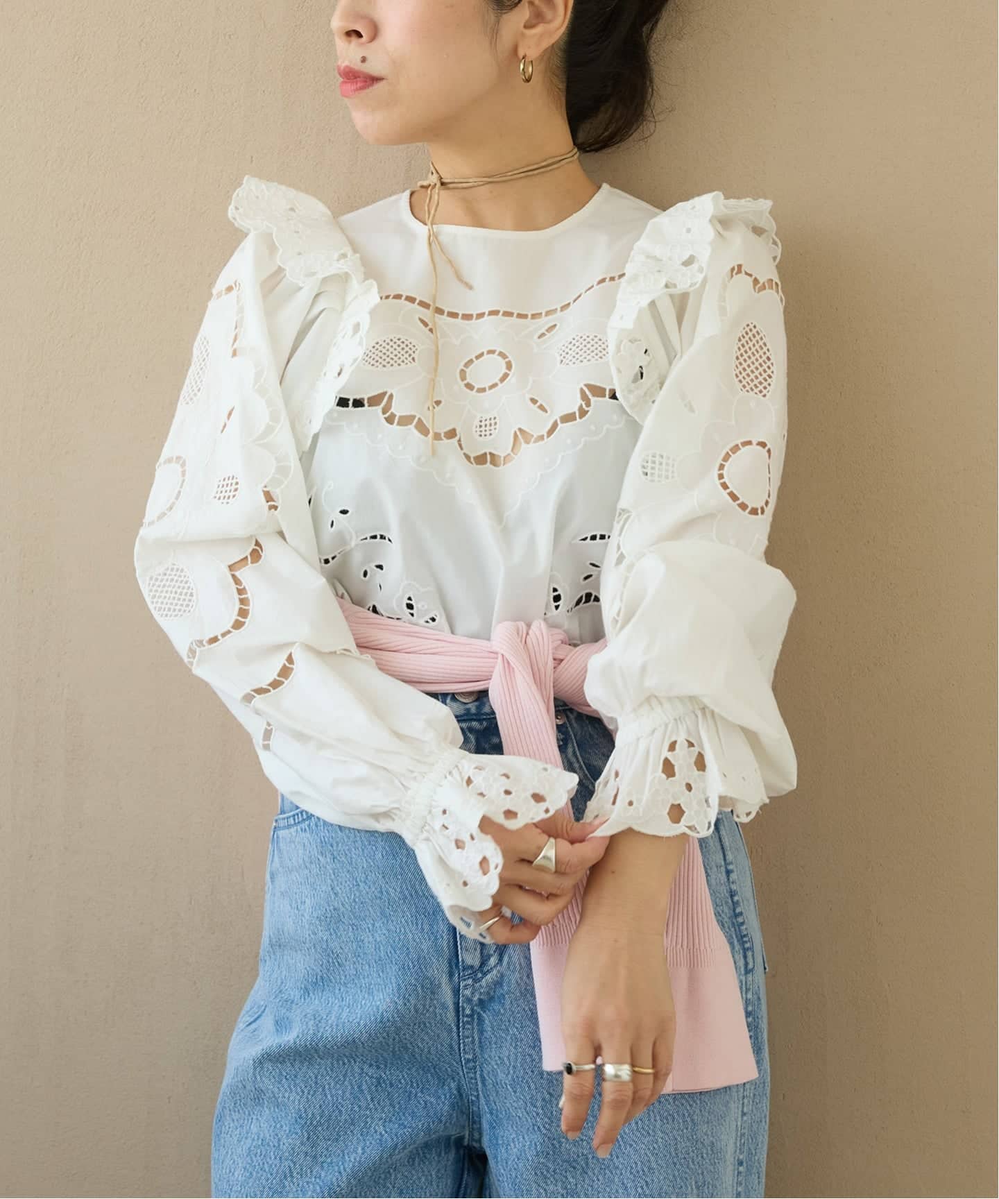 IENA LA BOUCLE☆カットワークレースブラウス☆ セール】IENA LA BOUCLE カットワークレース ブラウス◇（シャツ