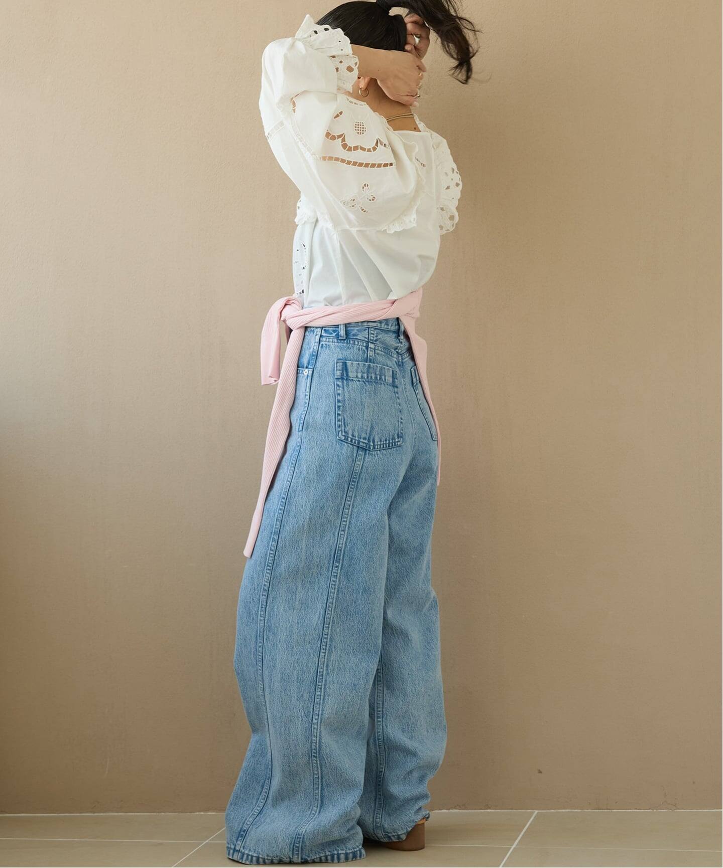 IENA LA BOUCLE カットワークブロードブラウス（シャツ／ブラウス